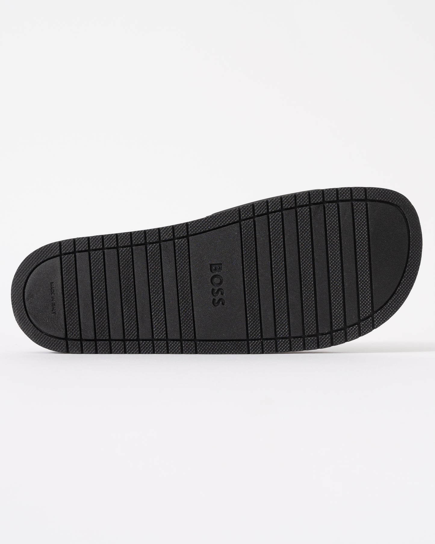 BOSS Orange Aryeh Mens Italian-Made Slides With Large Logo Detail - Black 001