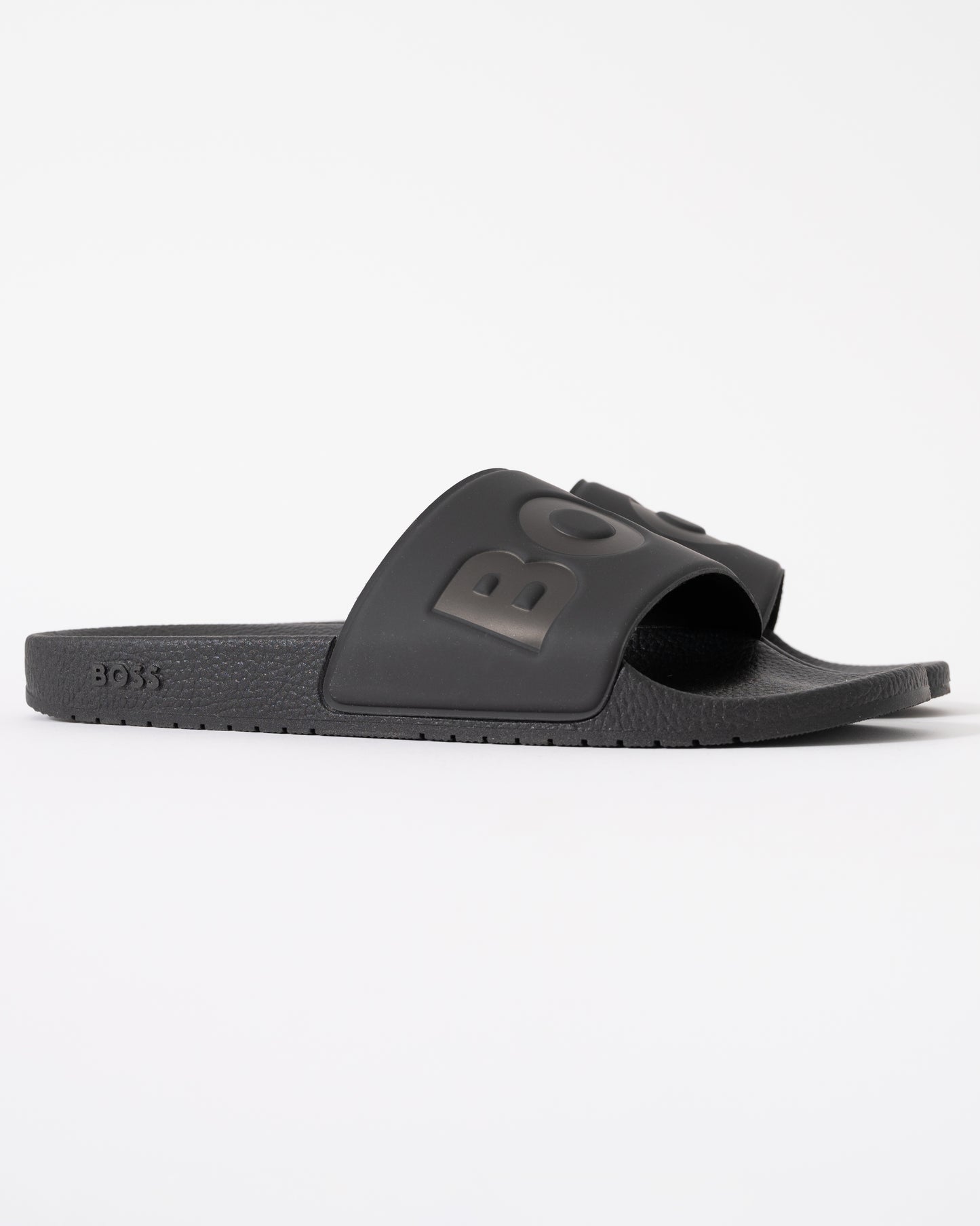 BOSS Orange Aryeh Mens Italian-Made Slides With Large Logo Detail - Black 001