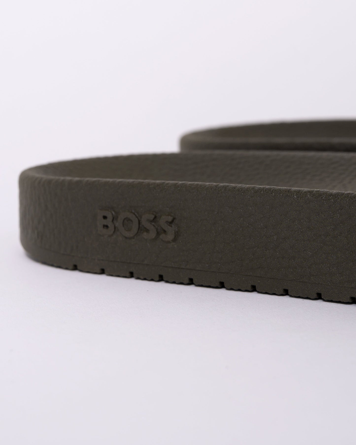 BOSS Orange Aryeh Mens Italian-Made Slides With Large Logo Detail - Medium Brown 210