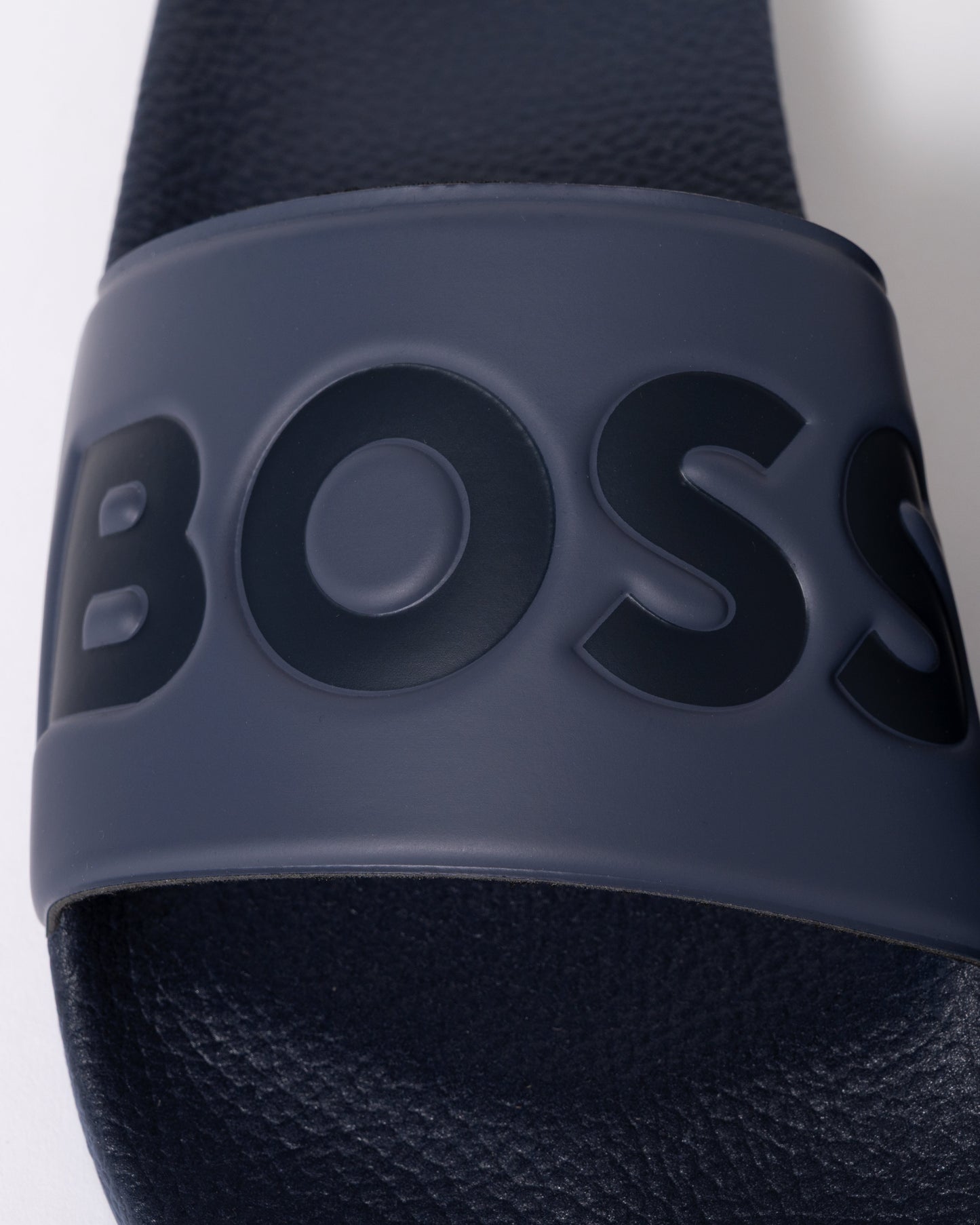 BOSS Orange Aryeh Mens Italian-Made Slides With Large Logo Detail - Navy 412