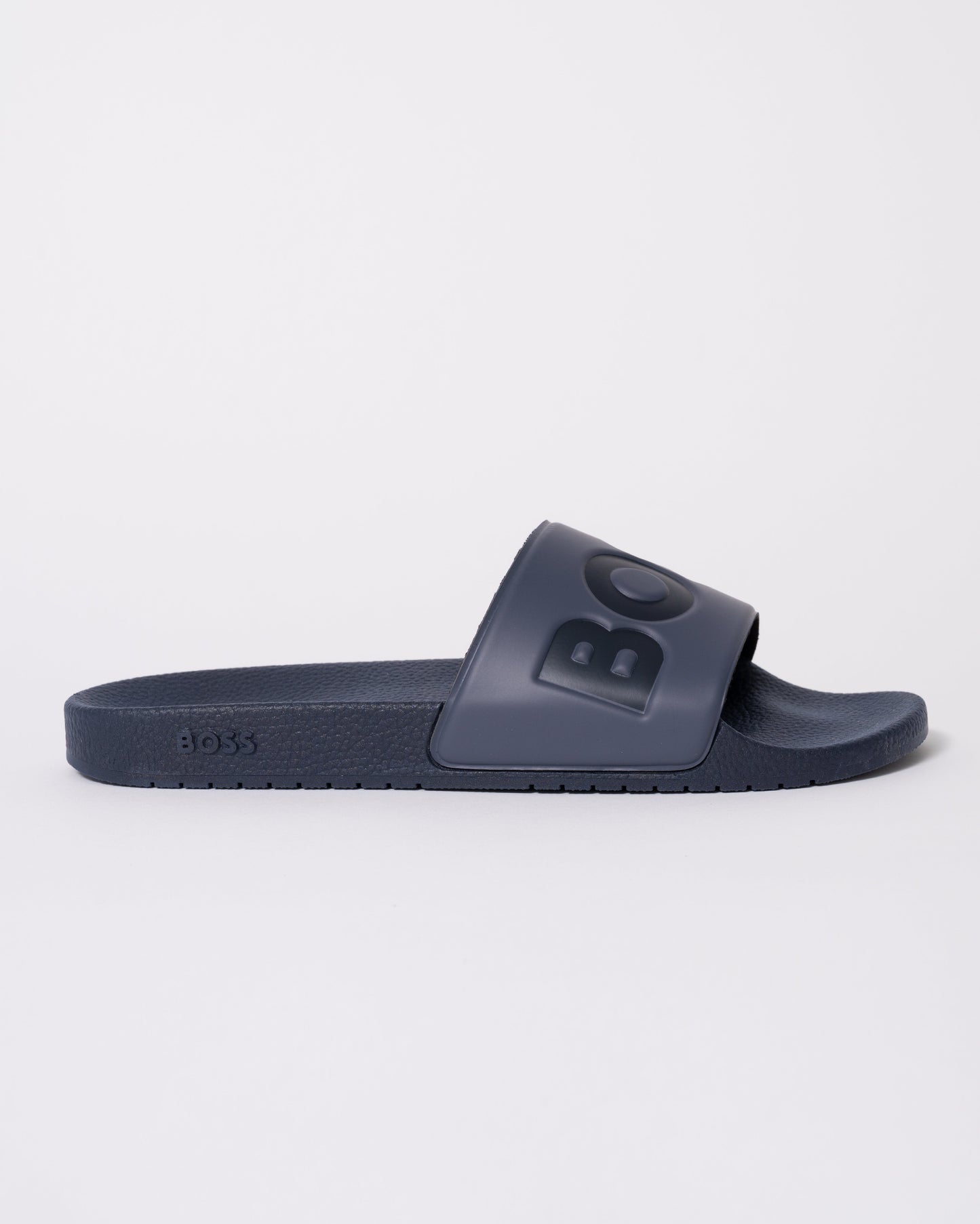 BOSS Orange Aryeh Mens Italian-Made Slides With Large Logo Detail - Navy 412
