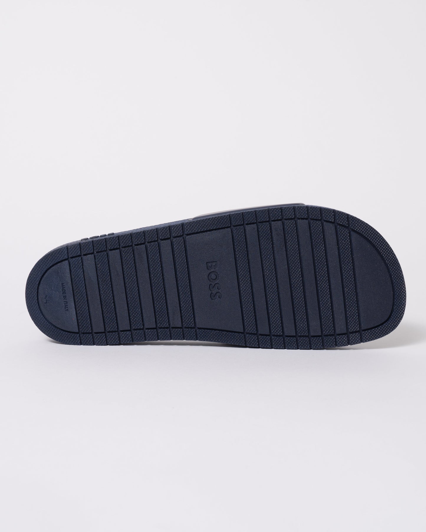 BOSS Orange Aryeh Mens Italian-Made Slides With Large Logo Detail - Navy 412
