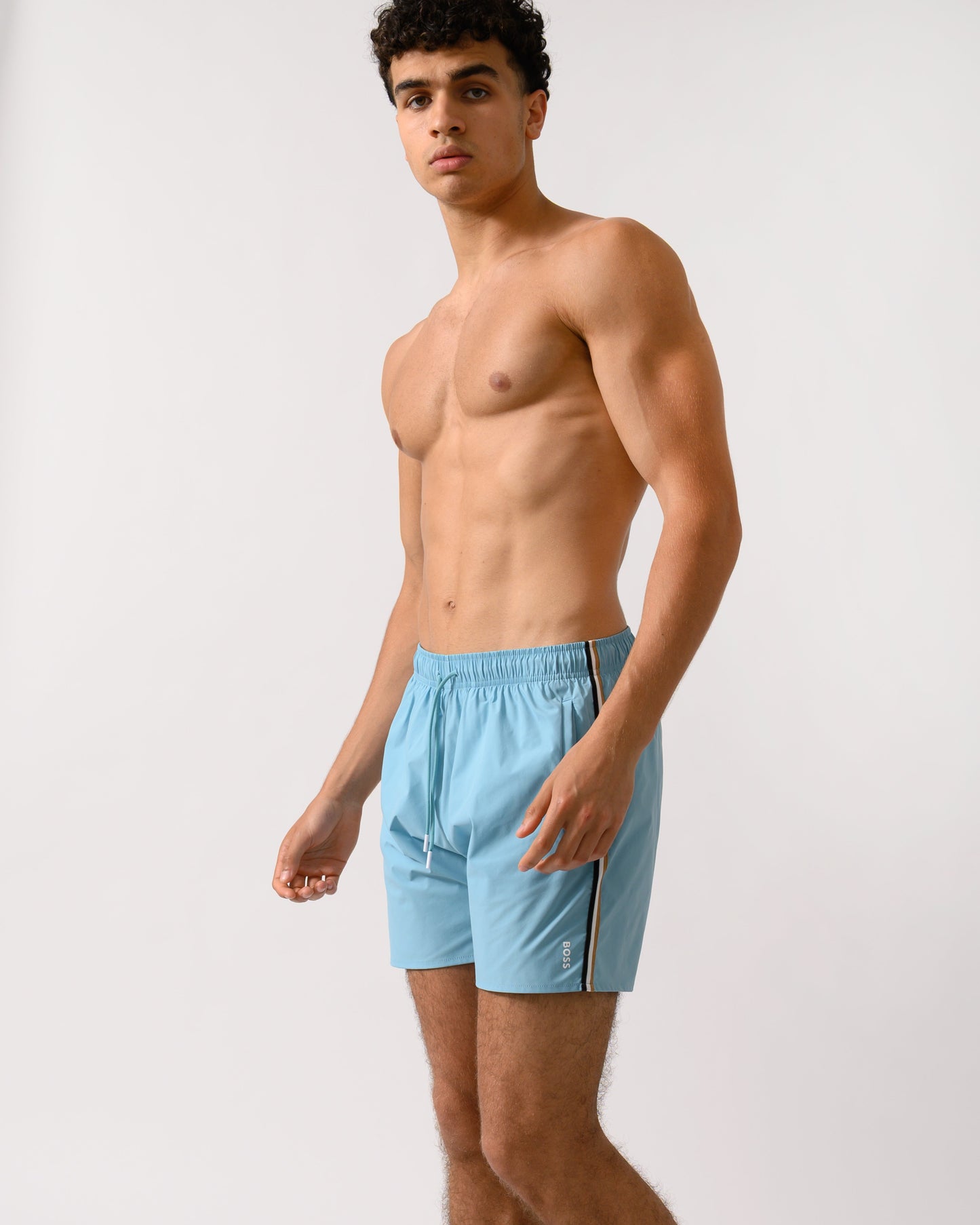 BOSS Orange Iconic Mens Swim Shorts - Light/Pastel Blue 455