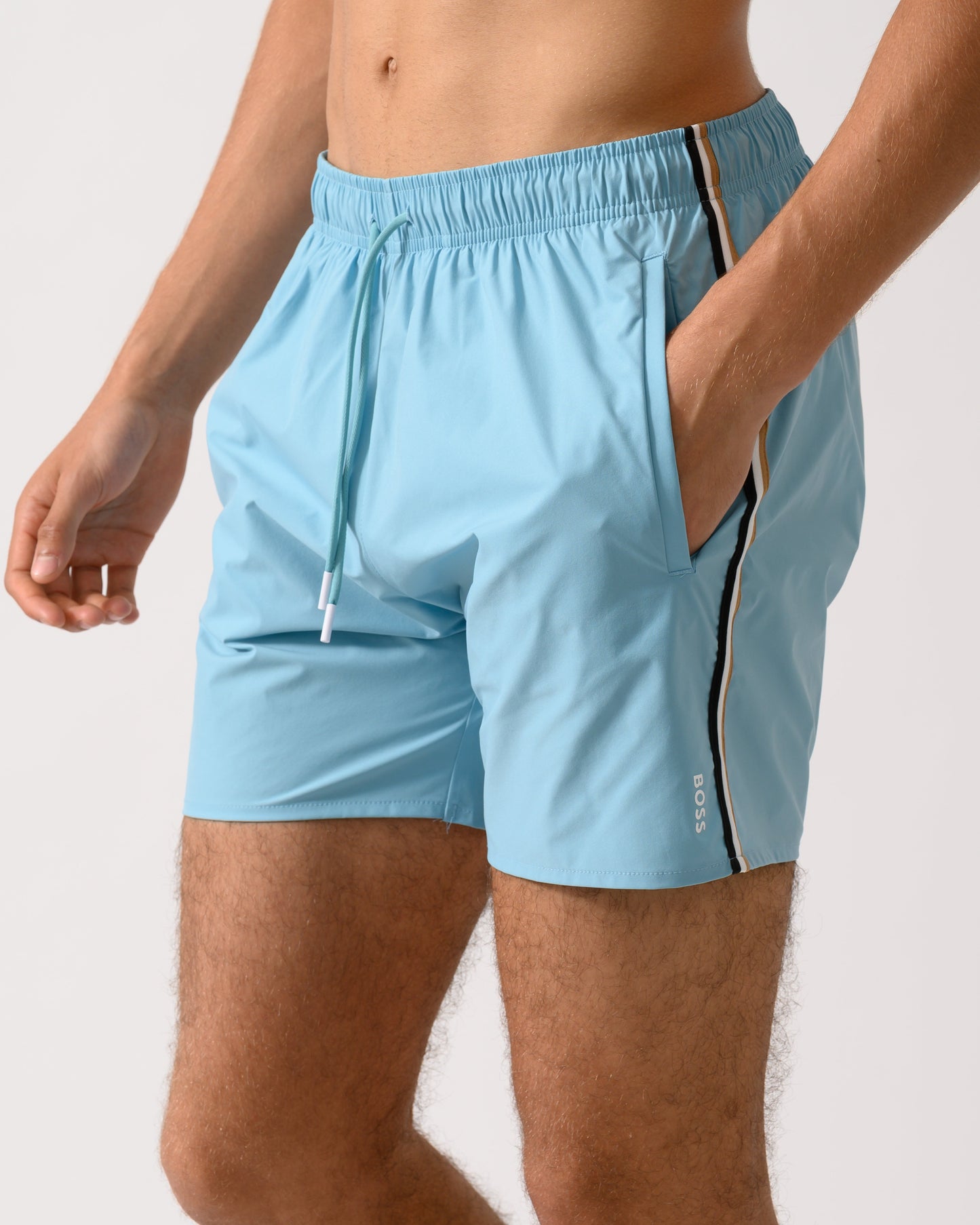 BOSS Orange Iconic Mens Swim Shorts - Light/Pastel Blue 455