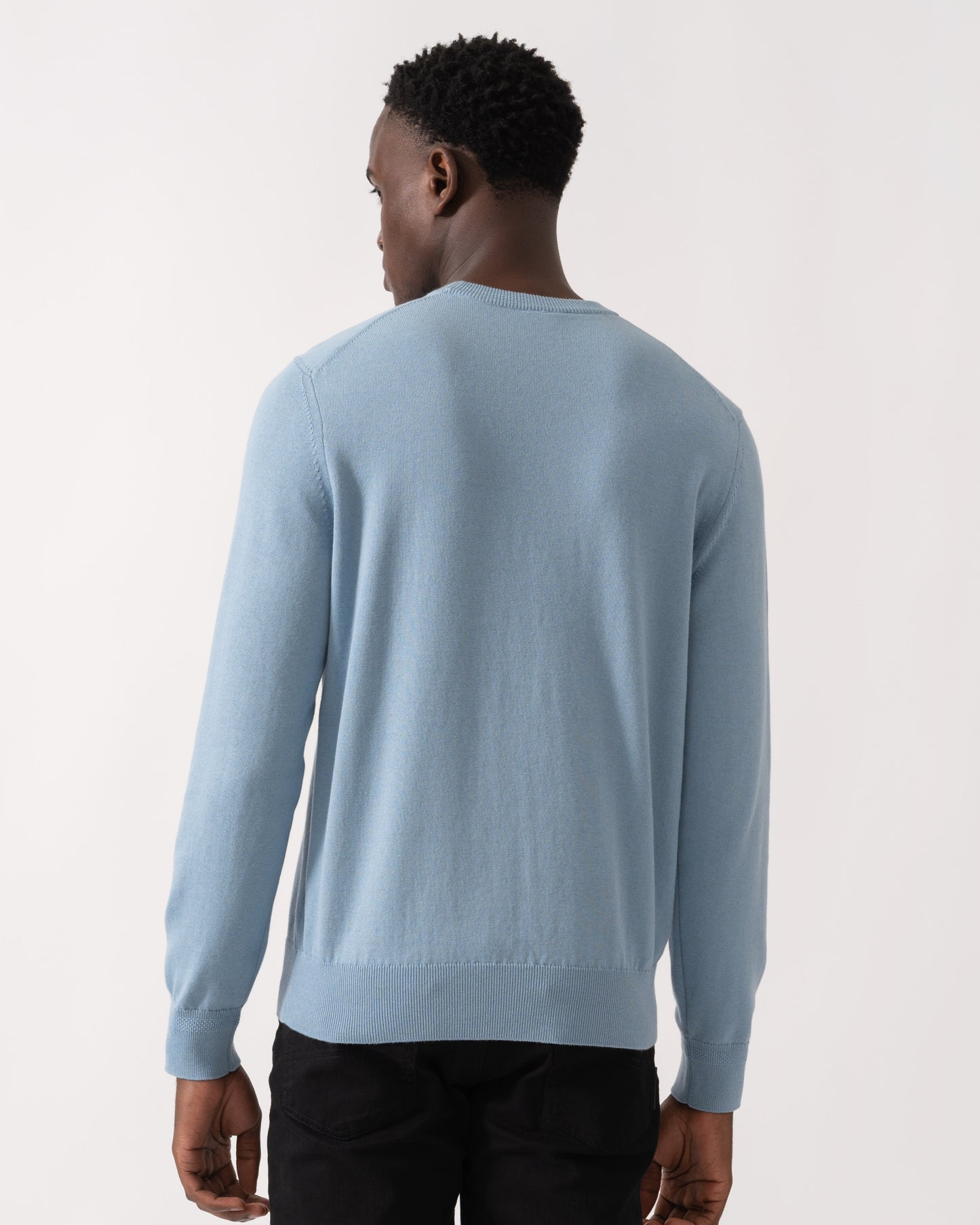 BOSS Orange Kanovano Mens Crew Neck Jumper - Light/Pastel Blue 451