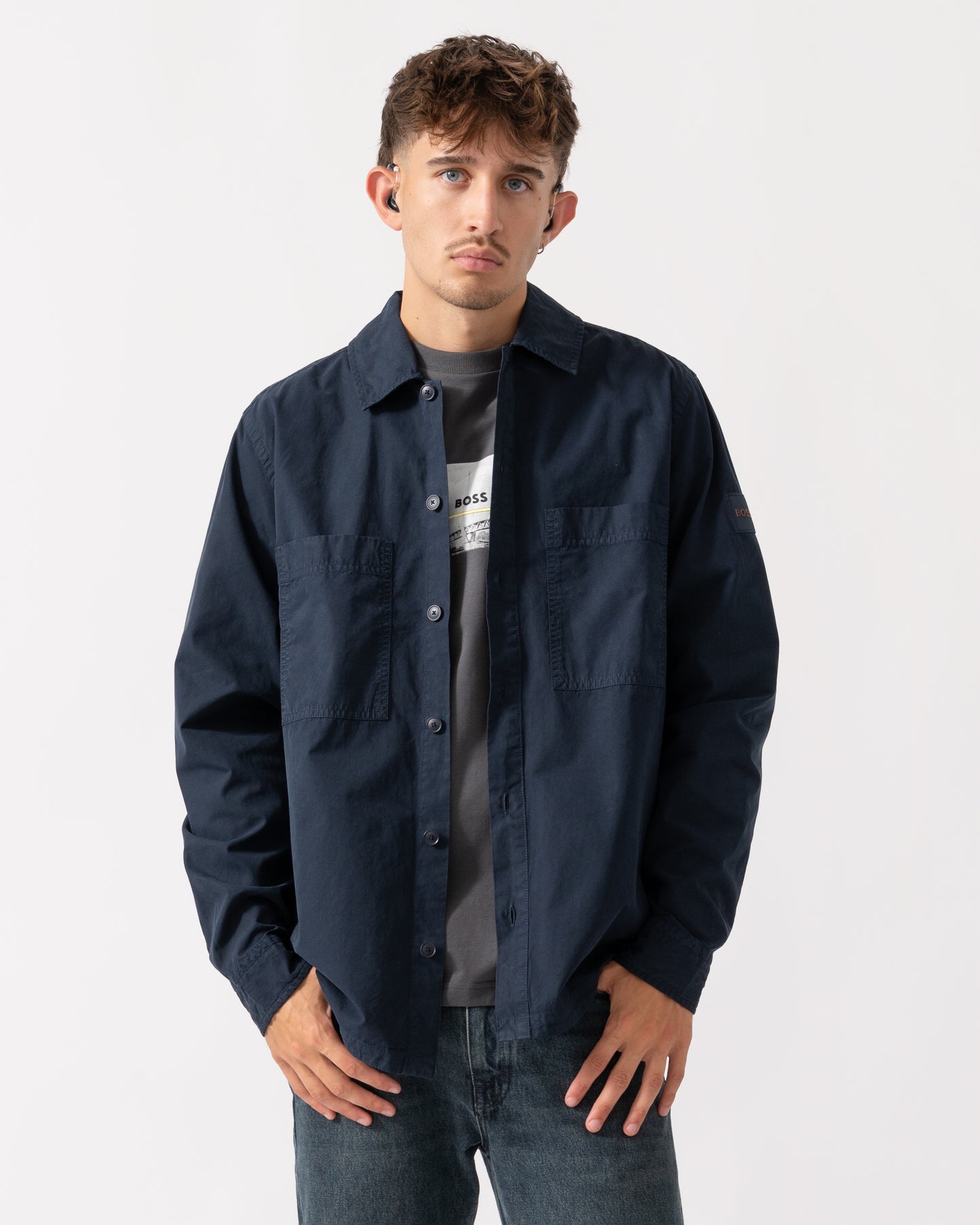 BOSS Orange Locky 2 Mens Overshirt 50543519 - Dark Blue 404