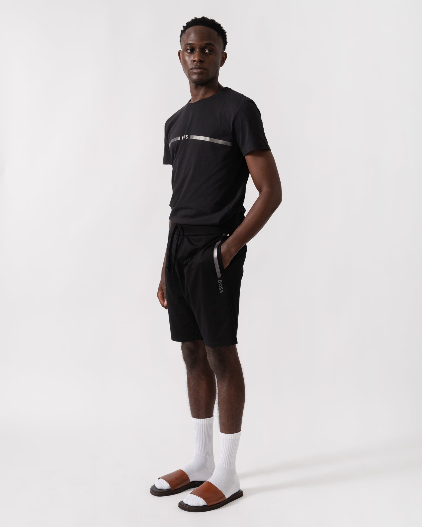 BOSS Orange Mens Authentic Loungewear Shorts 50545560 - Black 001