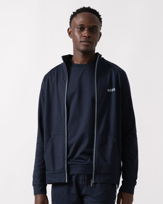 BOSS Orange Mens Authentic Zip Loungewear Jacket 50545564 - Dark Blue 403