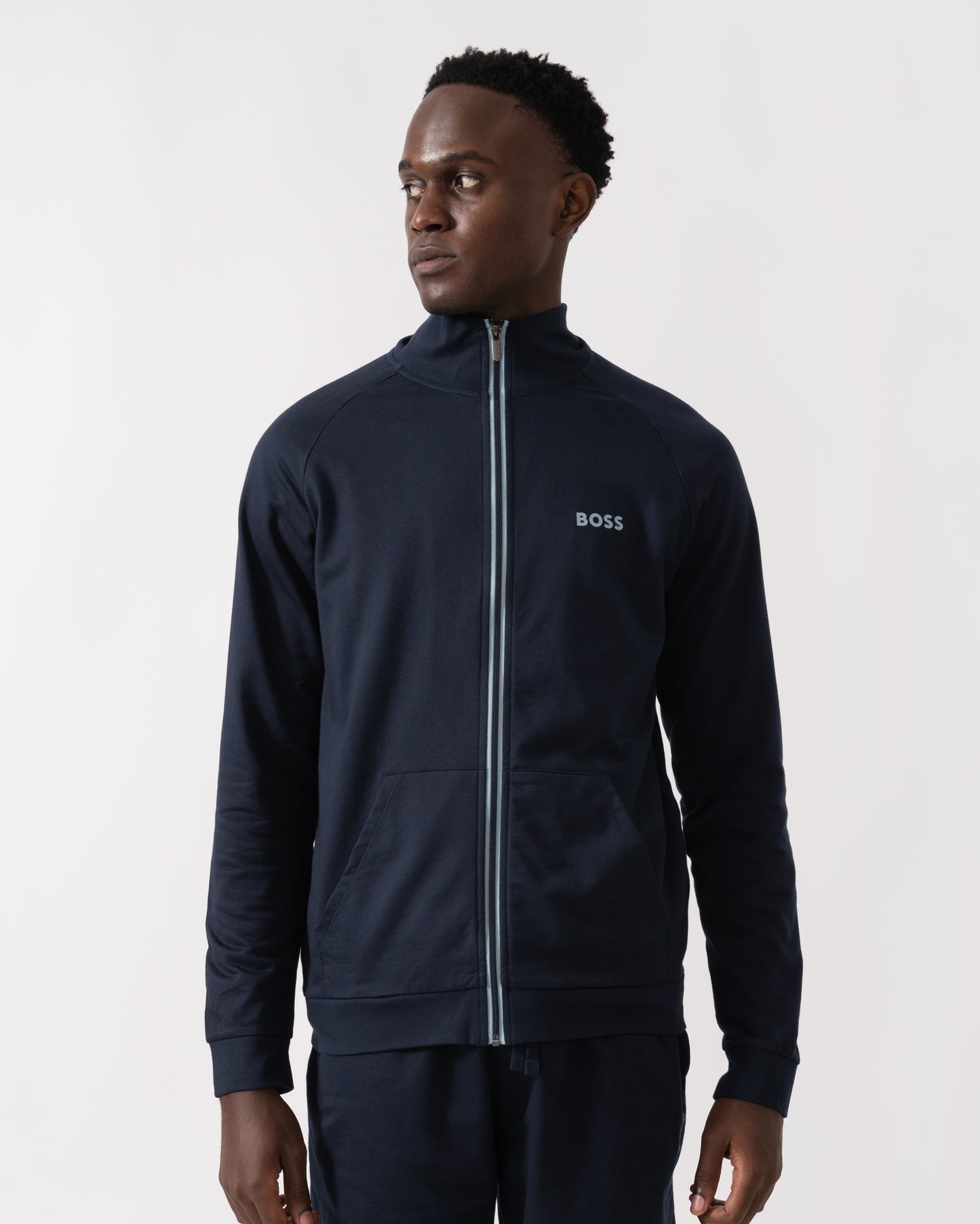 BOSS Orange Mens Authentic Zip Loungewear Jacket 50545564 - Dark Blue 403