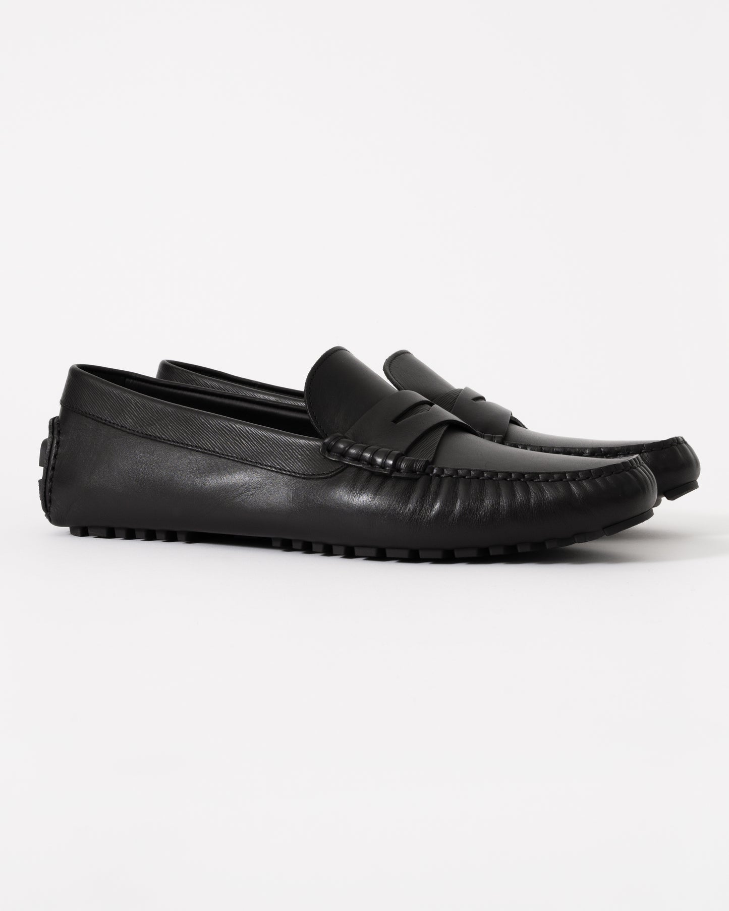 BOSS Orange Mens Leather Driving Moccasins - Black 001