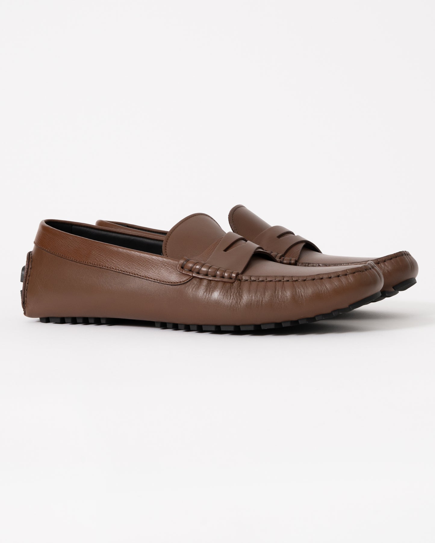 BOSS Orange Mens Leather Driving Moccasins - Medium Brown 214
