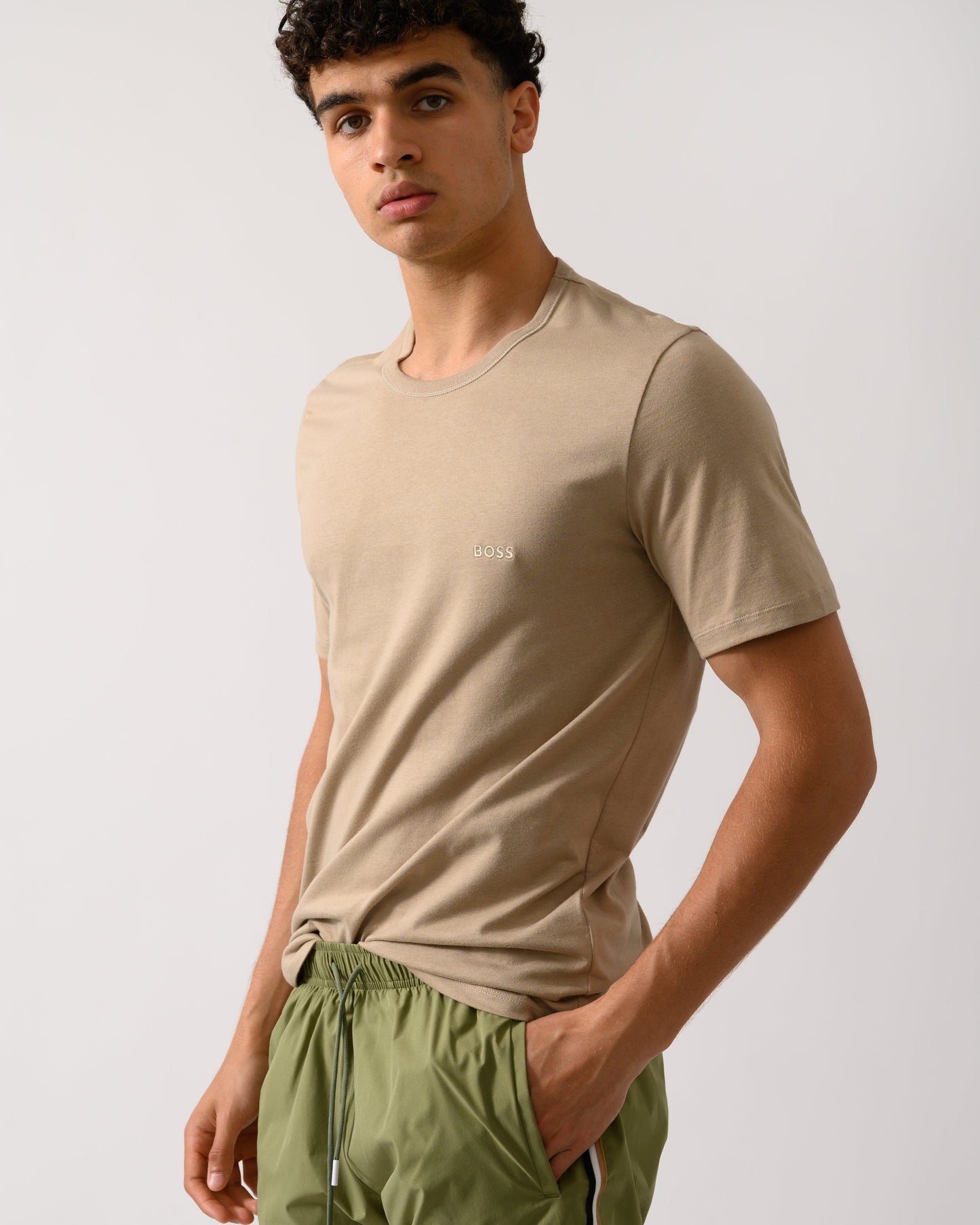 BOSS Orange Mens Three-Pack of Cotton Underwear T-Shirts with Logo Embroidery - Open Miscellaneous 965