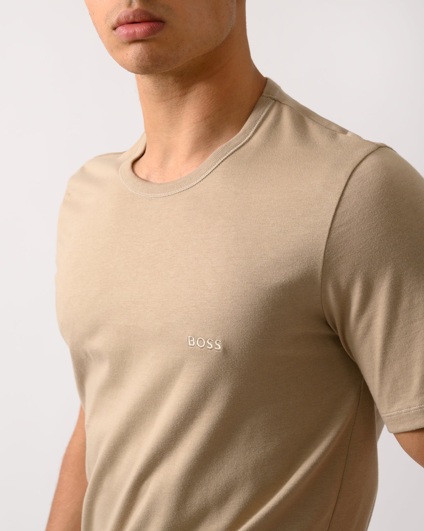 BOSS Orange Mens Three-Pack of Cotton Underwear T-Shirts with Logo Embroidery - Open Miscellaneous 965