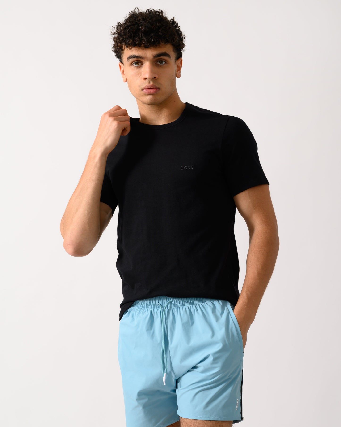 BOSS Orange Mens Three-Pack of Cotton Underwear T-Shirts with Logo Embroidery - Open Miscellaneous 965