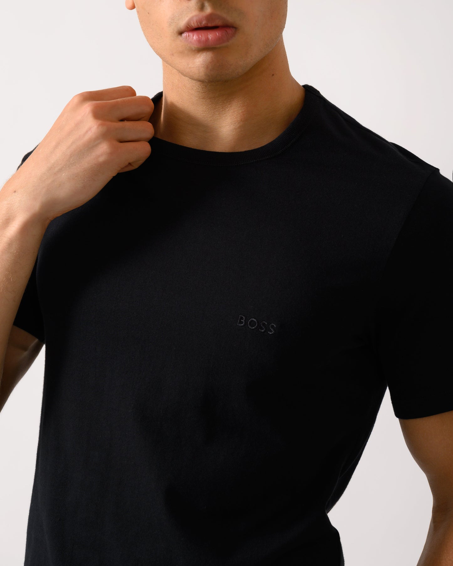 BOSS Orange Mens Three-Pack of Cotton Underwear T-Shirts with Logo Embroidery - Open Miscellaneous 965