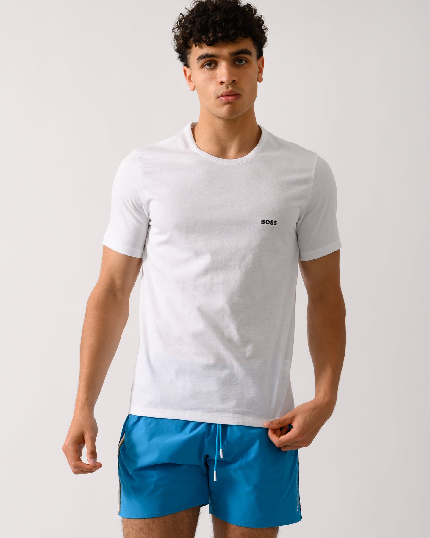 BOSS Orange Mens Three-Pack of Cotton Underwear T-Shirts with Logo Embroidery - Open Miscellaneous 965