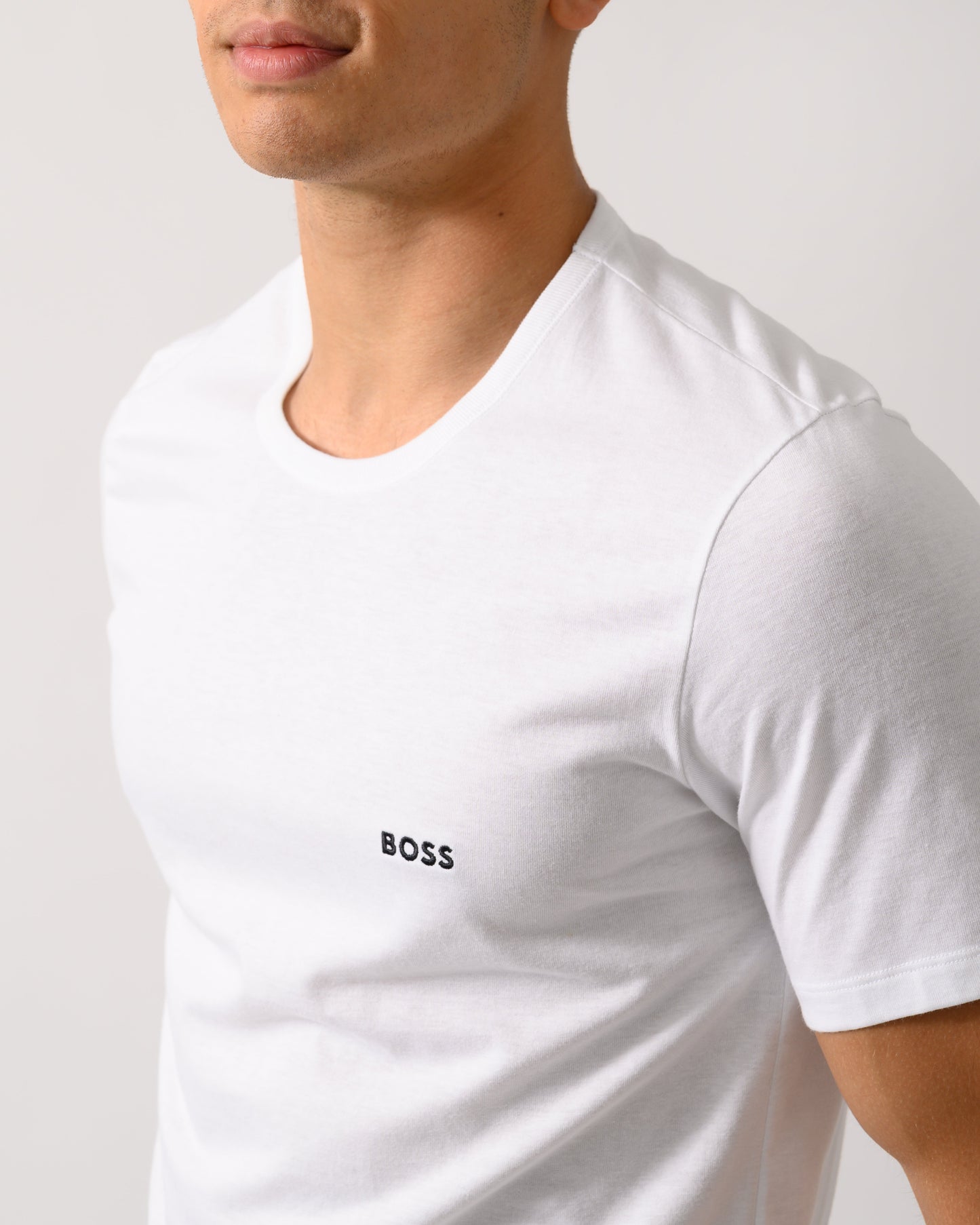 BOSS Orange Mens Three-Pack of Cotton Underwear T-Shirts with Logo Embroidery - Open Miscellaneous 965