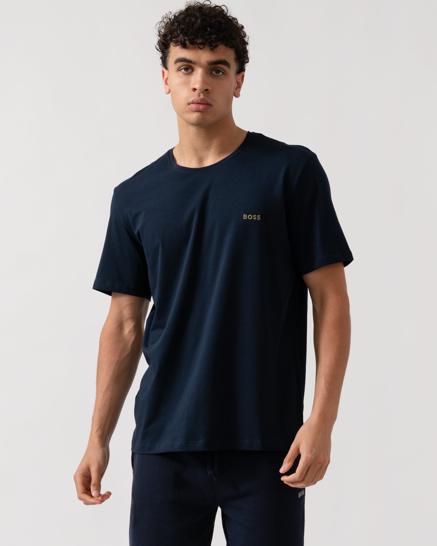 BOSS Orange Mix&Match Mens Stretch-Cotton Loungewear T-Shirt with Embroidered Logo