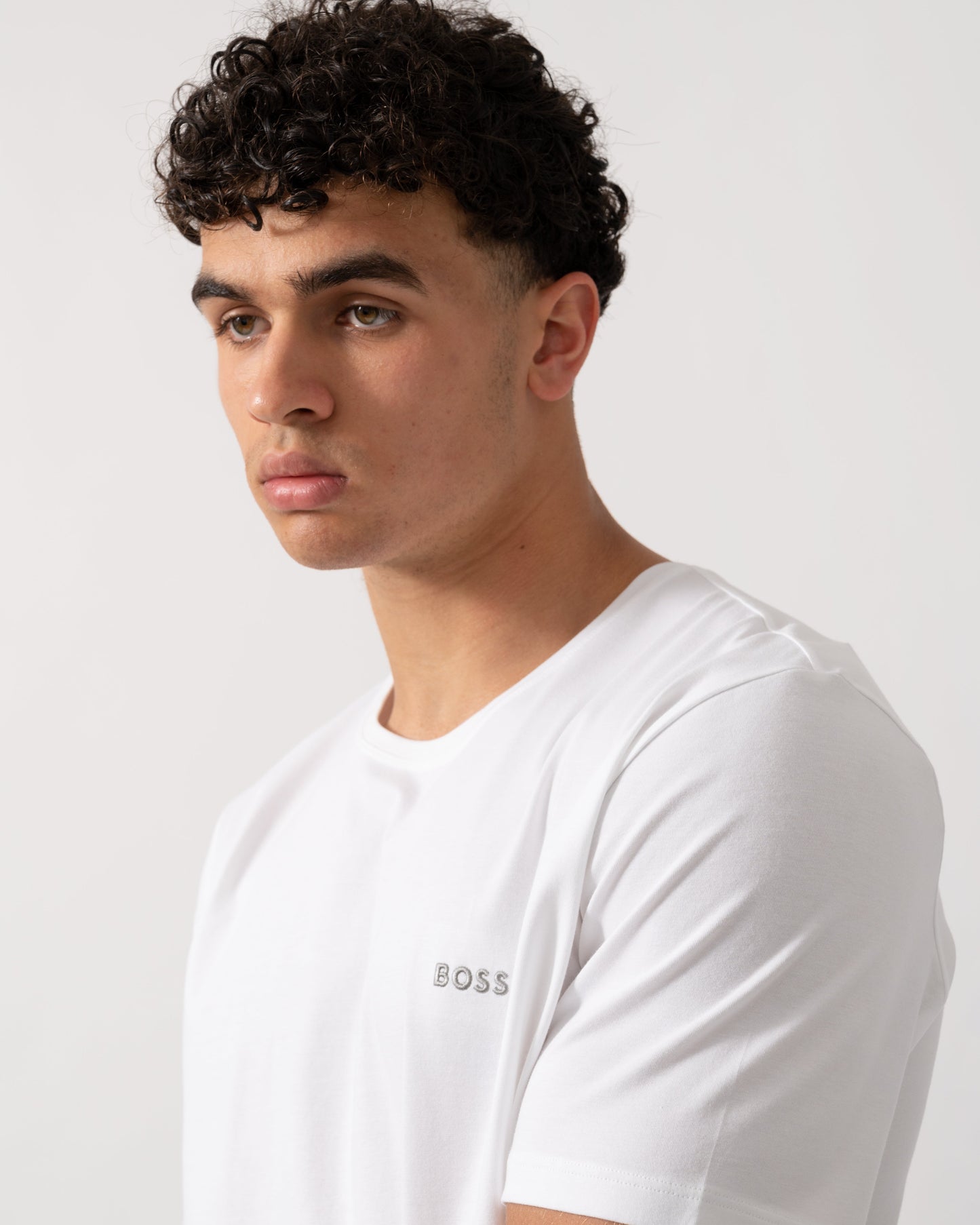 BOSS Orange Mix&Match Mens Stretch-Cotton Loungewear T-Shirt with Embroidered Logo - Open White 111