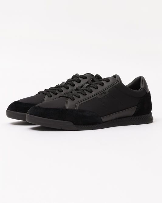 BOSS Orange Nitan Mens Low-top trainers with suede and faux leather - Black 005