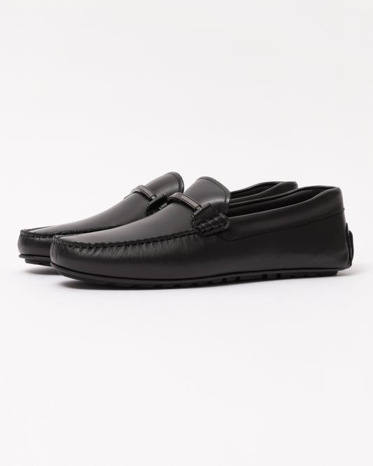 BOSS Orange Noel Mens Leather Loafers with Branded Hardware - Black 001
