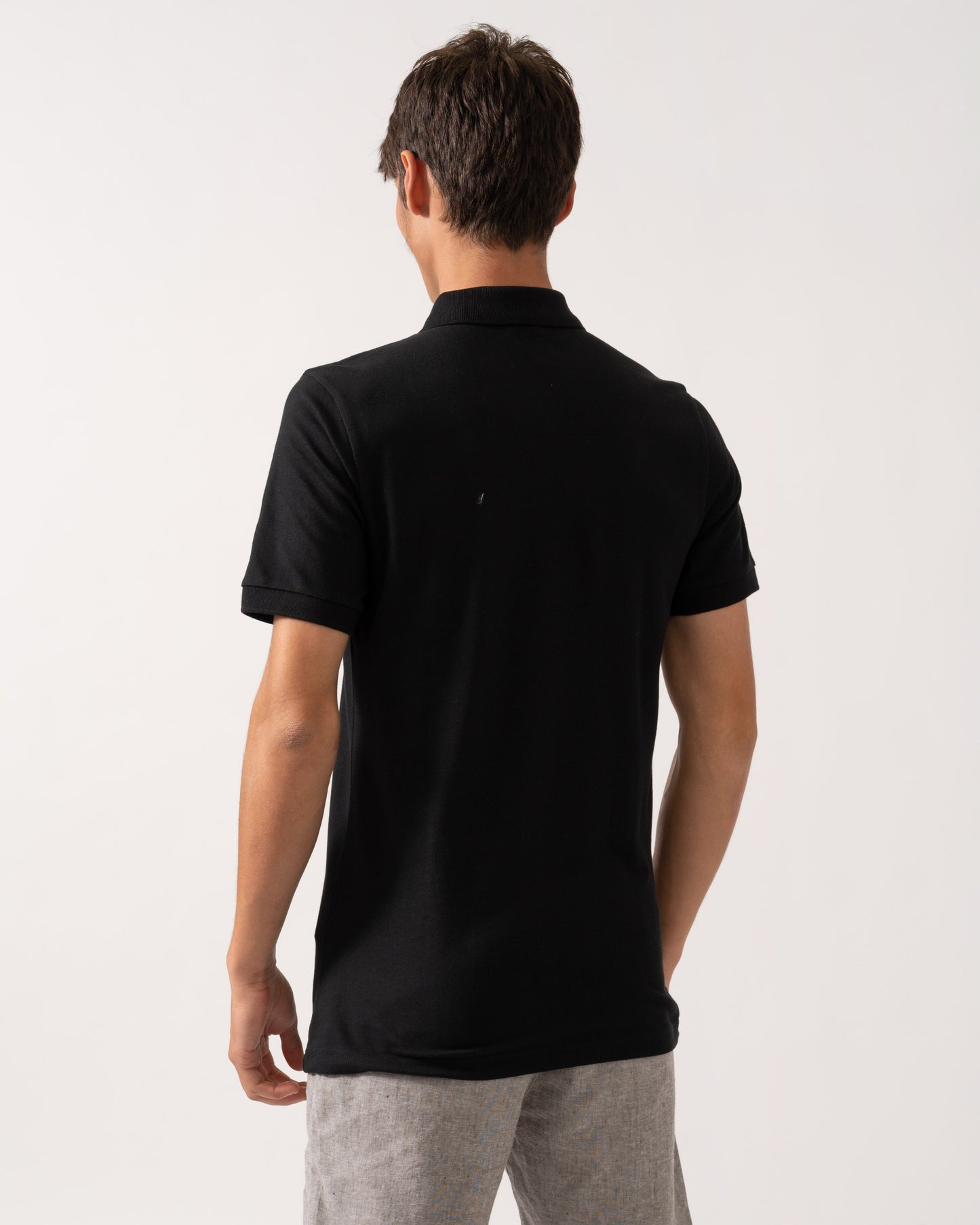 BOSS Orange Passenger Mens Stretch-Cotton Slim-Fit Polo Shirt with Logo Patch NOS - Black 001