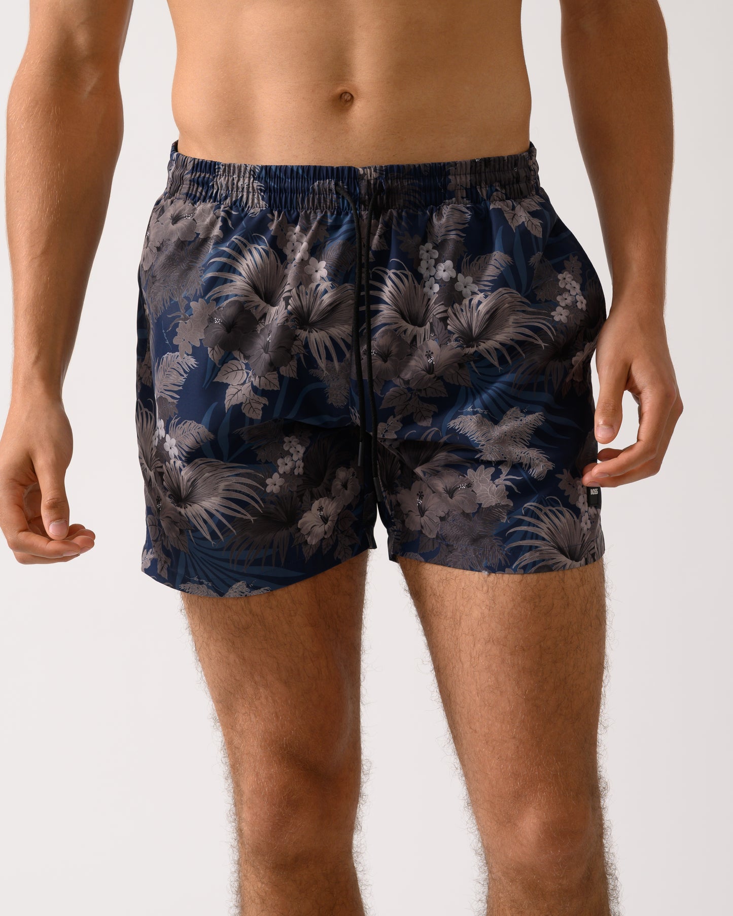 BOSS Orange Piranha Mens Tropical Print Quick-Drying Swim Shorts