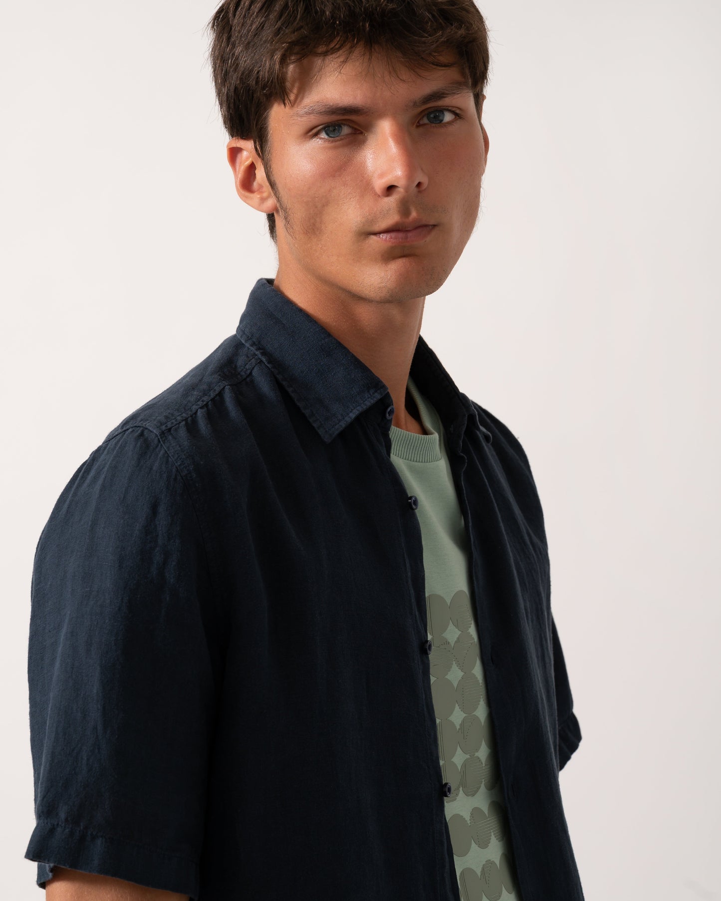 BOSS Orange Rash 2 Mens Short Sleeve Shirt - Dark Blue 404