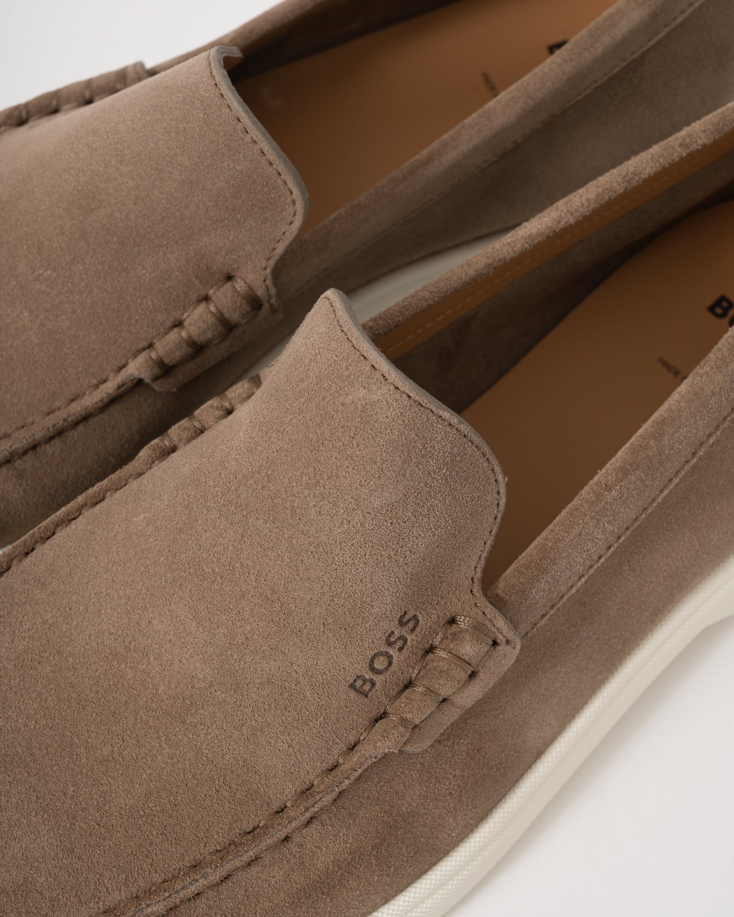 BOSS Orange Sienna Mens Suede Loafers - Medium Beige 260