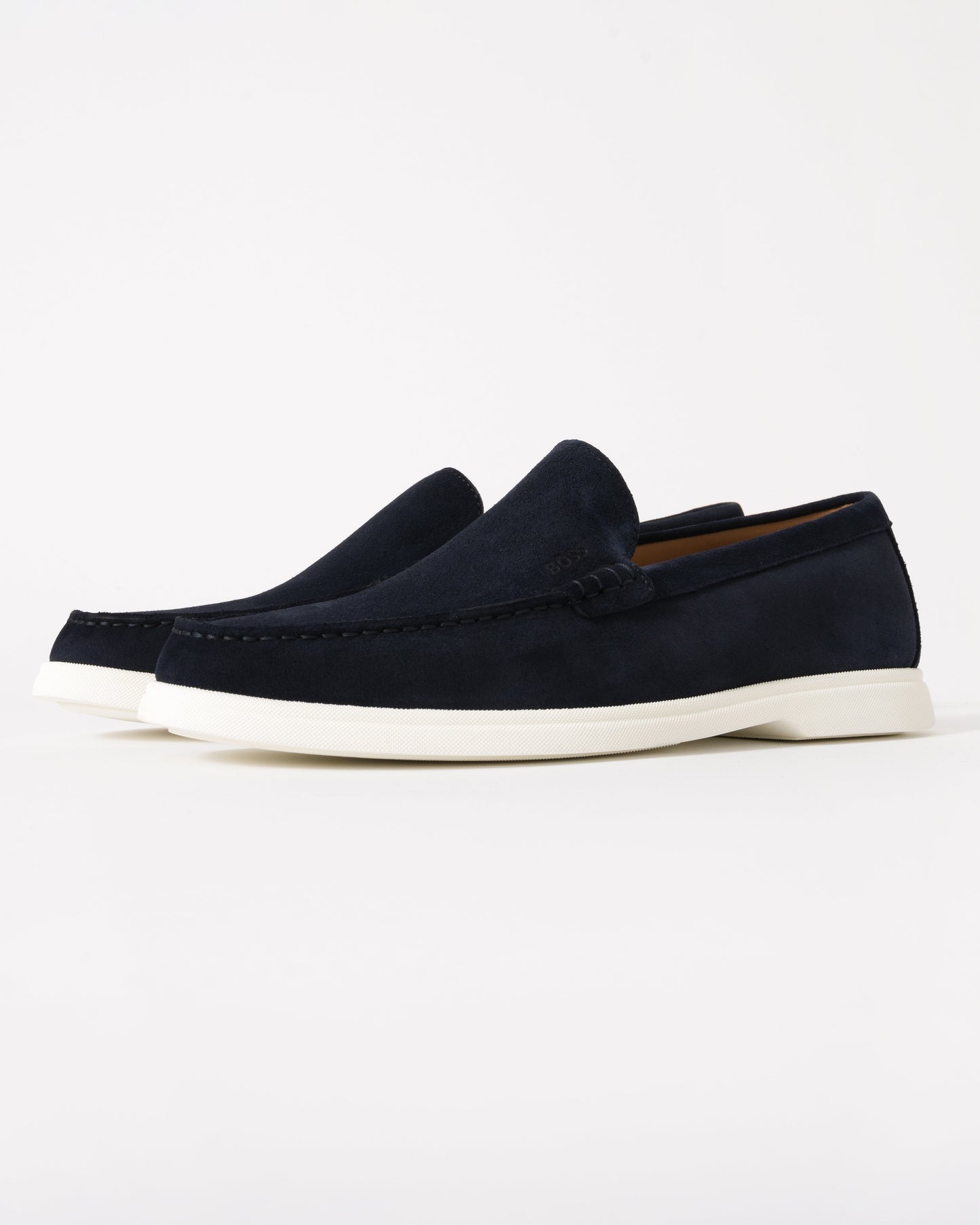 BOSS Orange Sienna Mens Suede Loafers - Dark Blue 401