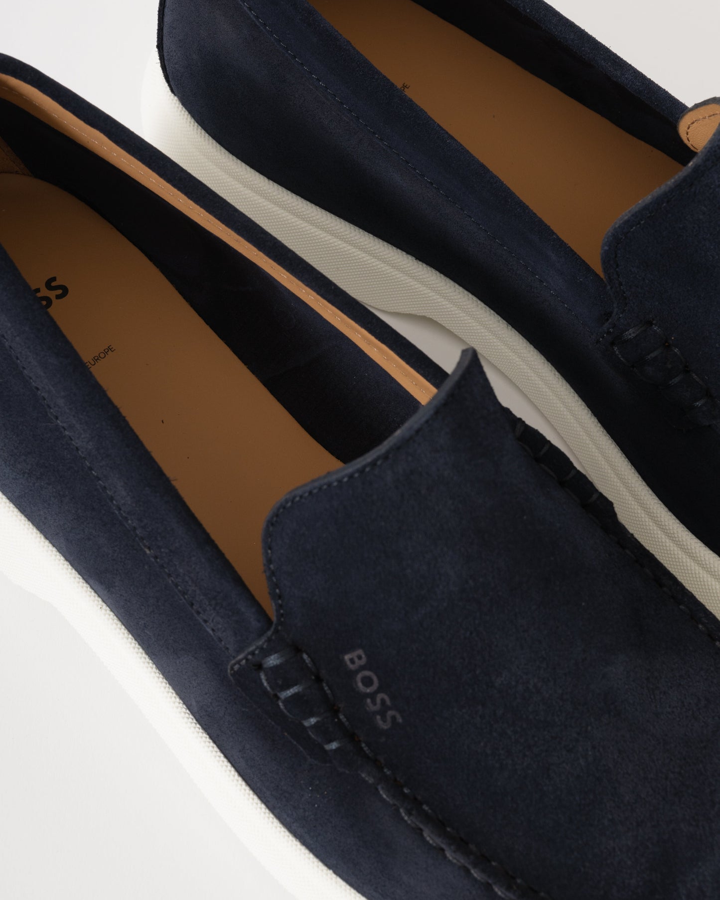 BOSS Orange Sienna Mens Suede Loafers - Dark Blue 401