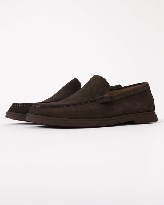 BOSS Orange Sienna Mens Suede Loafers - Dark Brown 203