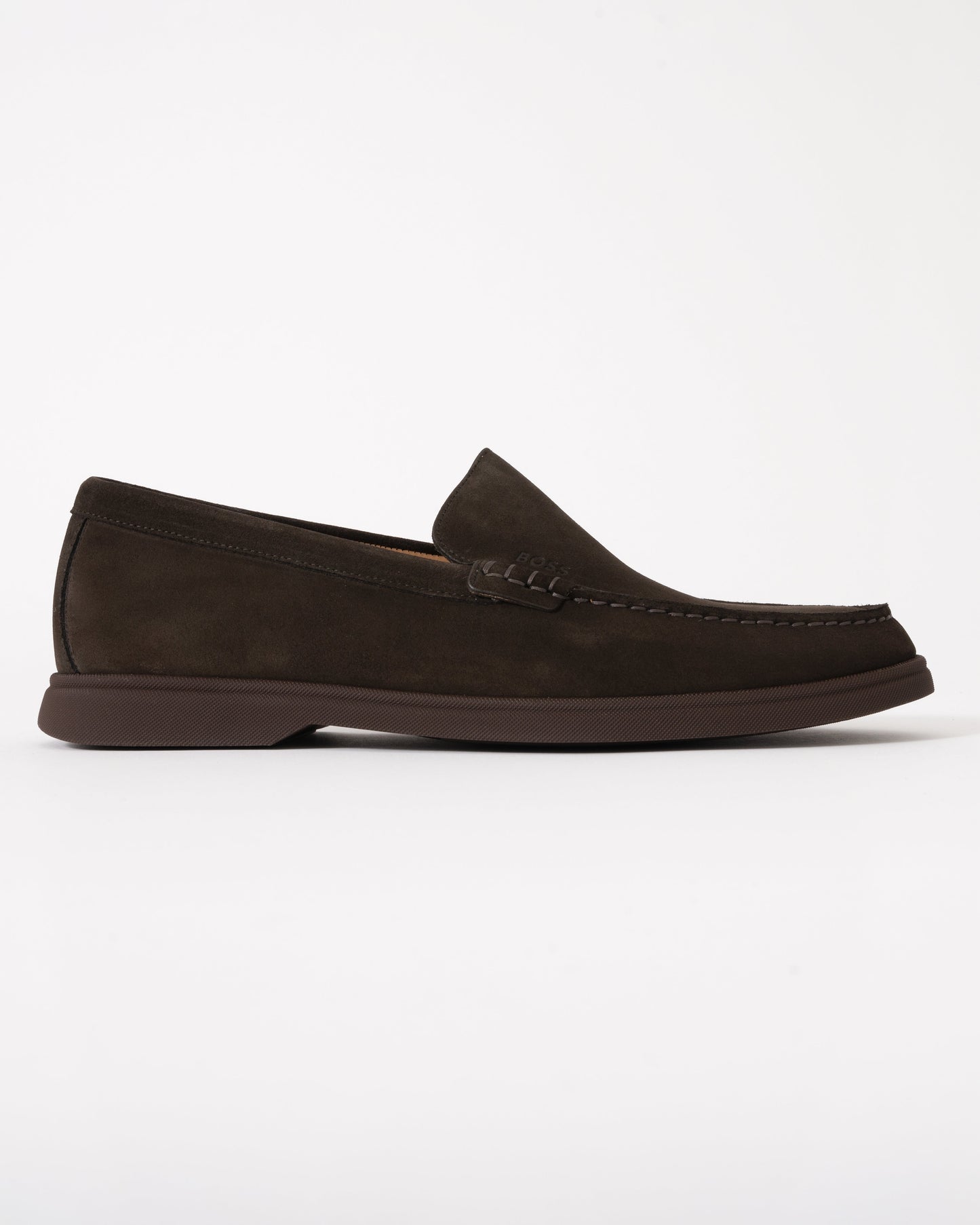 BOSS Orange Sienna Mens Suede Loafers - Dark Brown 203