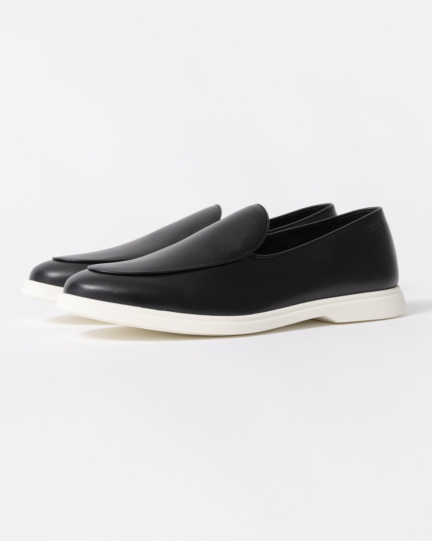 BOSS Orange Sienne Mens Italian Leather Loafers - Black 001