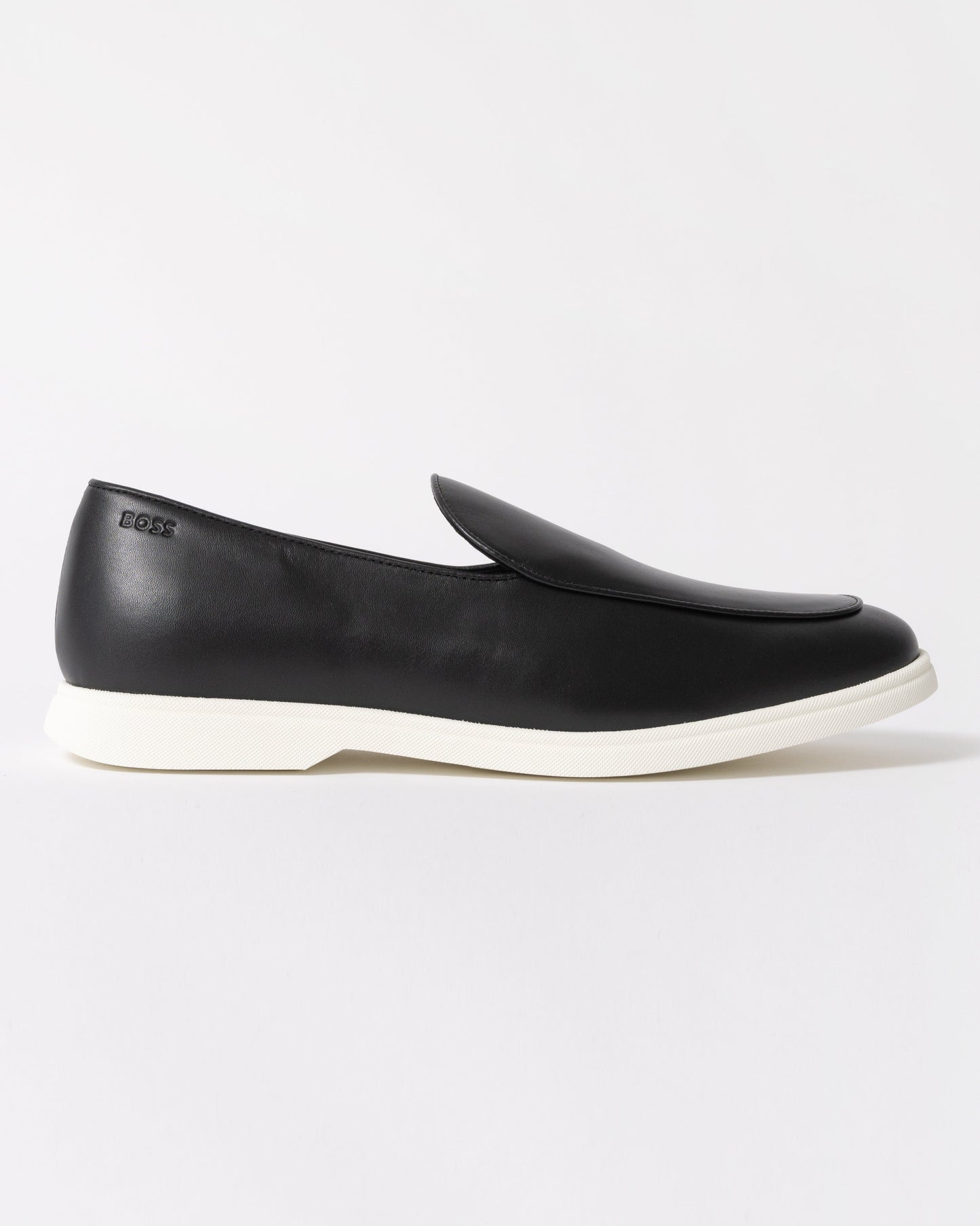 BOSS Orange Sienne Mens Italian Leather Loafers - Black 001