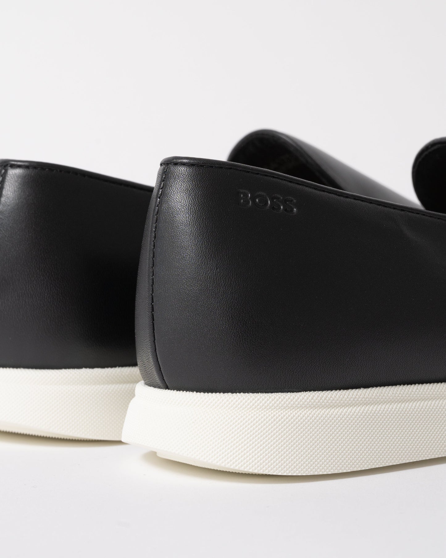 BOSS Orange Sienne Mens Italian Leather Loafers - Black 001