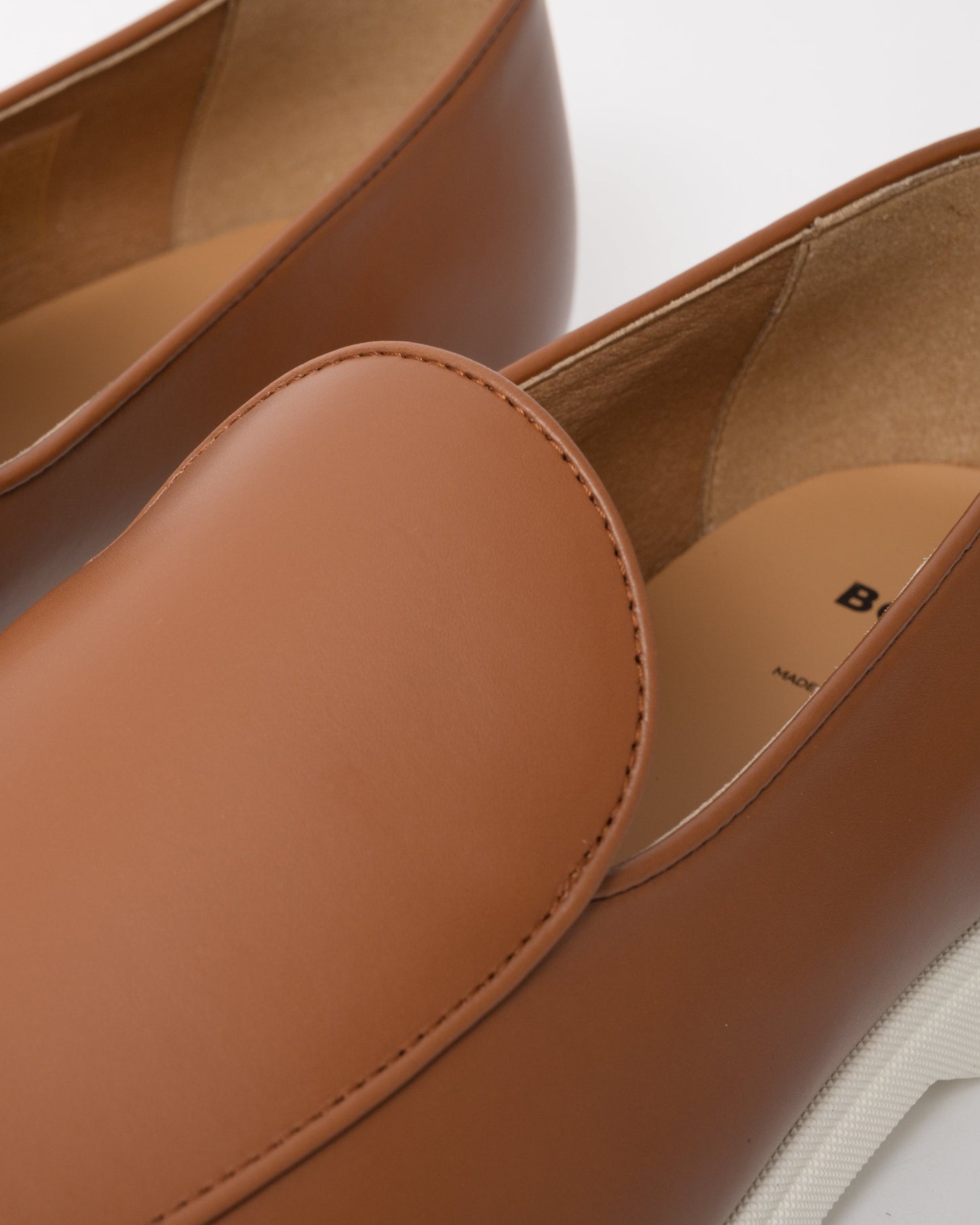 BOSS Orange Sienne Mens Italian Leather Loafers - Medium Brown 210