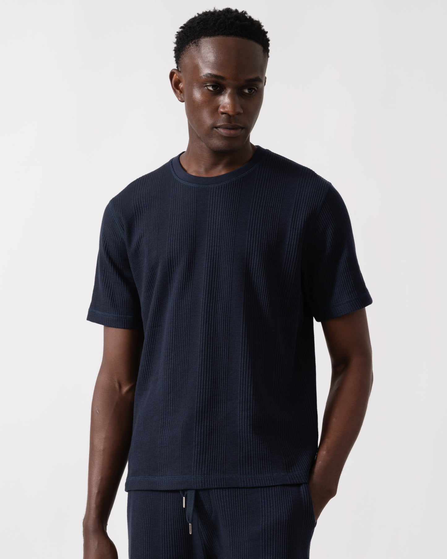 BOSS Orange Structure Mens Loungewear T-Shirt - Dark Blue 403
