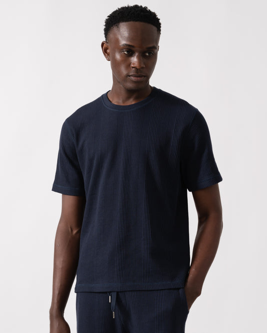 BOSS Orange Structure Mens Loungewear T-Shirt - Dark Blue 403