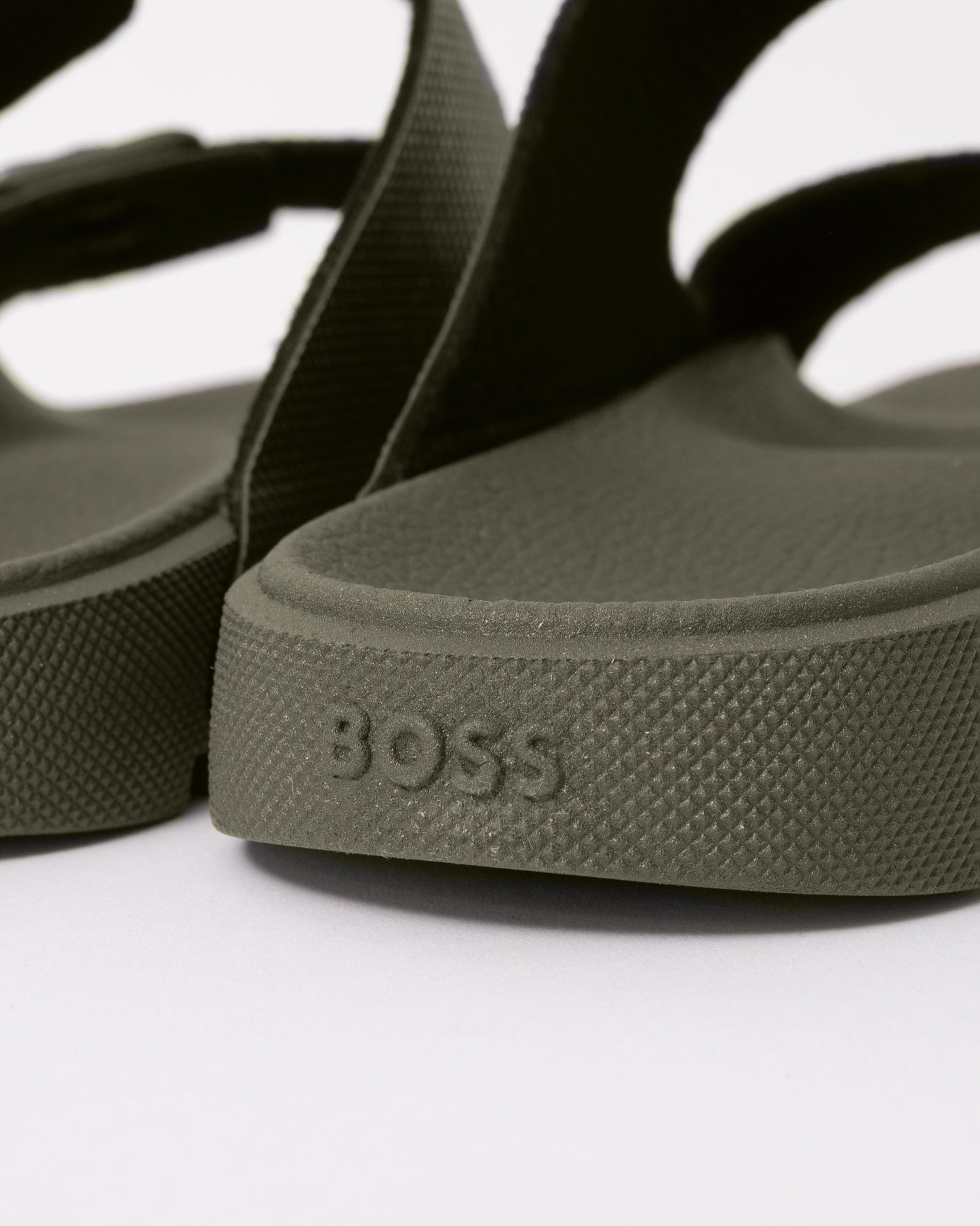 BOSS Orange Surfley Mens Twin-Strap Sandals - Dark Green 308