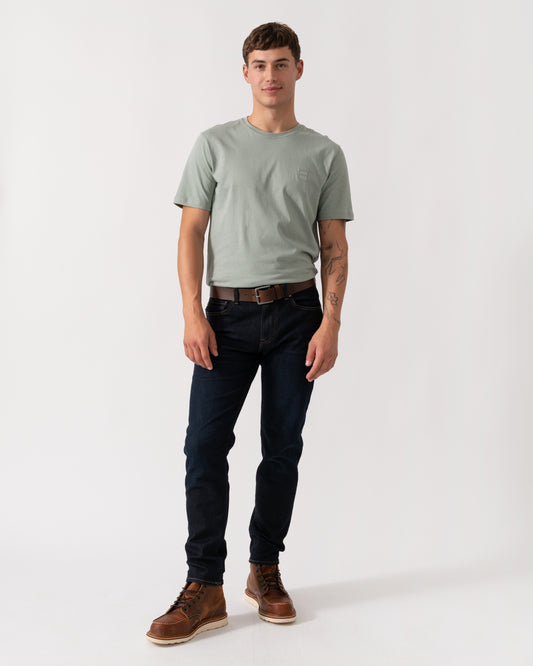 BOSS Orange Tales Mens Cotton-Jersey T-shirt With Logo Patch - Open Green 351