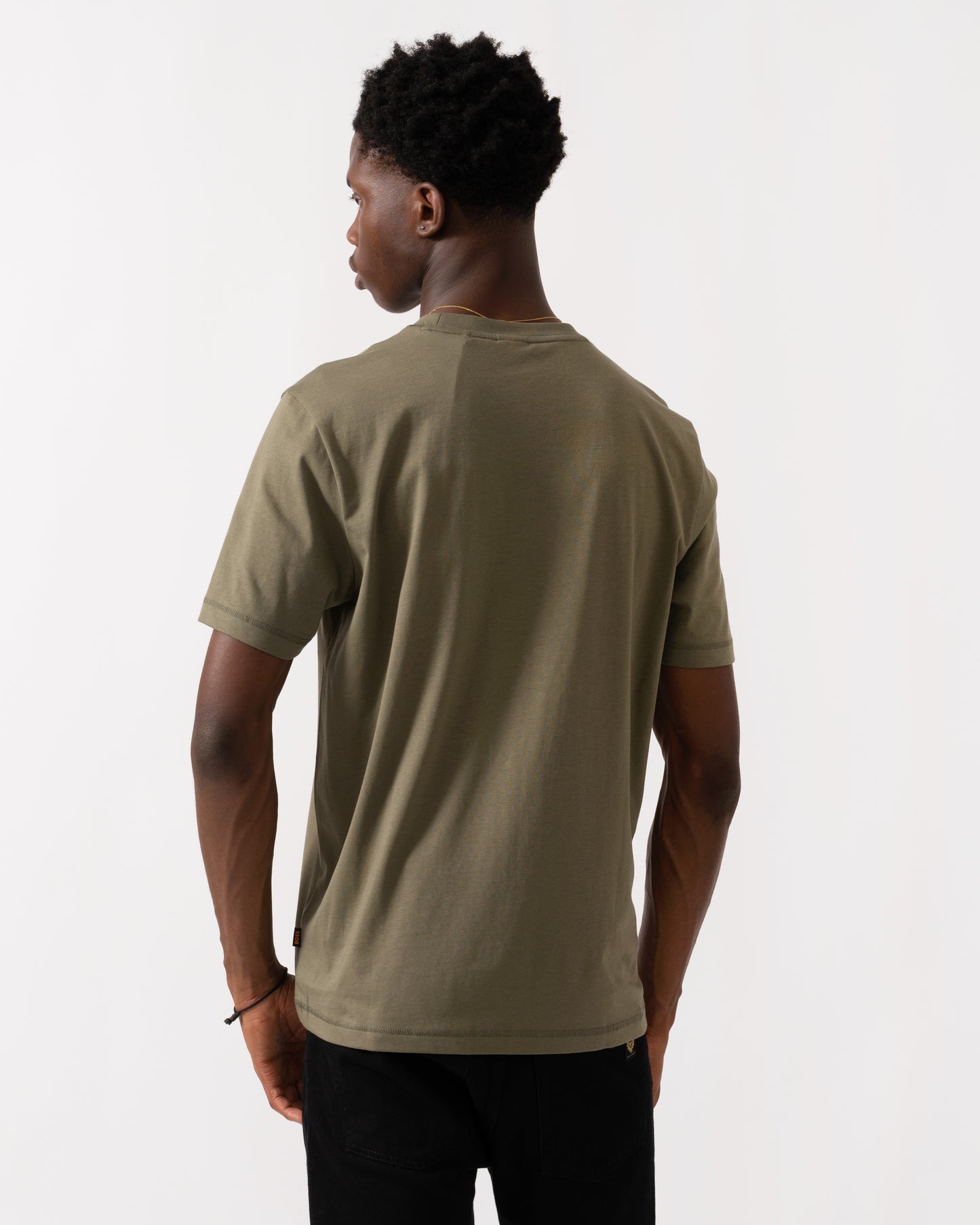 BOSS Orange Te Container Mens Graphic Print T-Shirt - Open Green 342