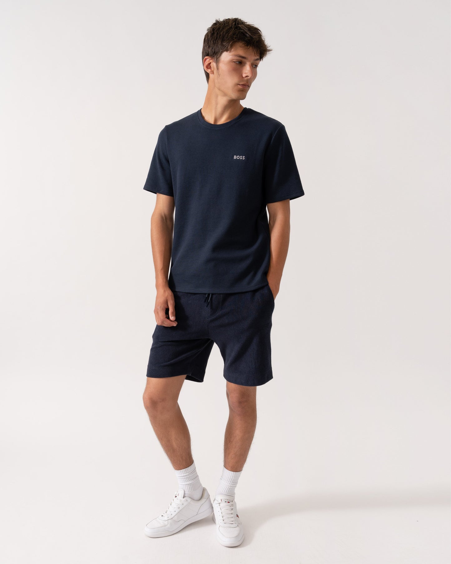 BOSS Orange Doubletowel Mens Shorts - Dark Blue 404