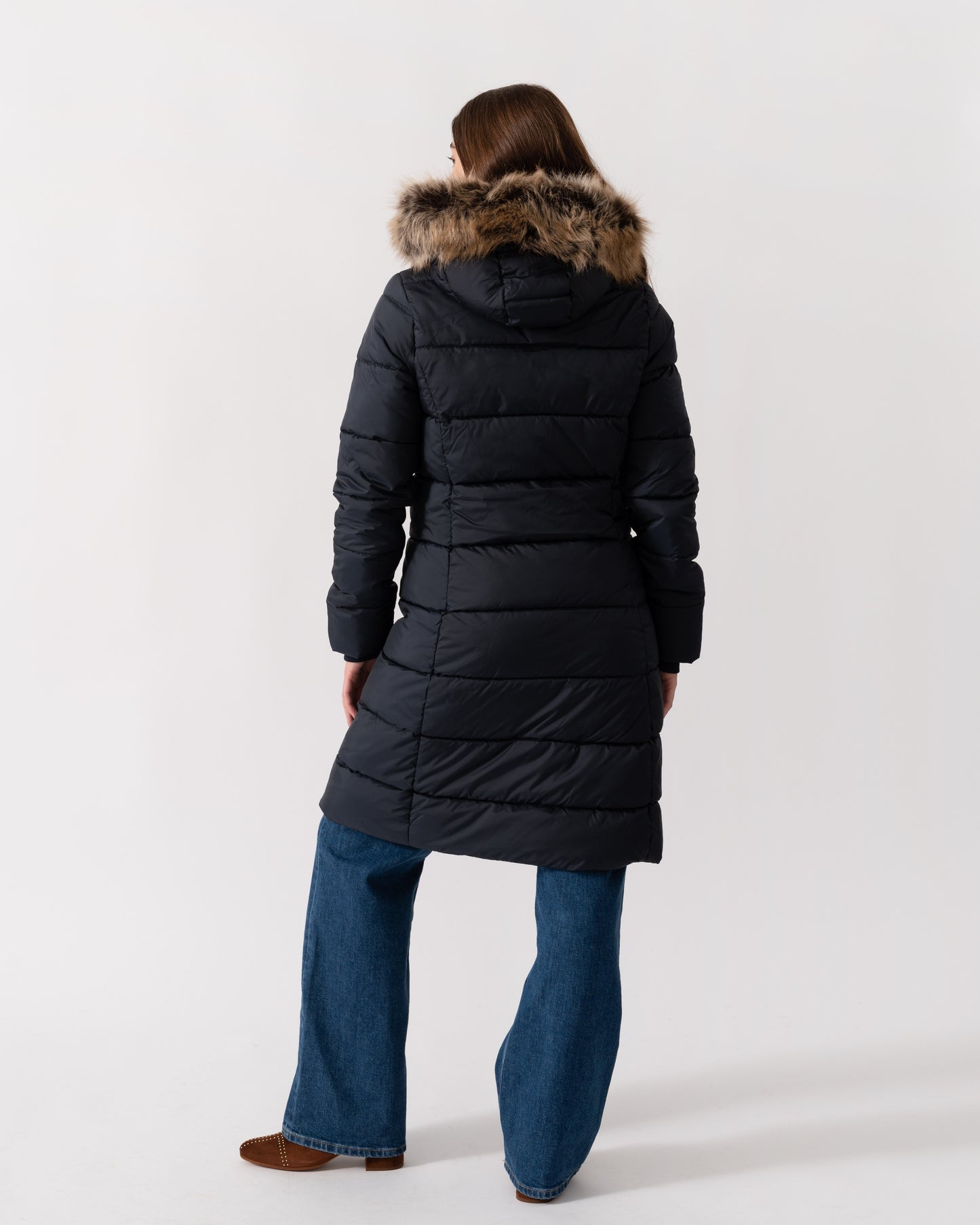 Barbour Rosoman Womens Long Puffer Jacket - Dark Navy