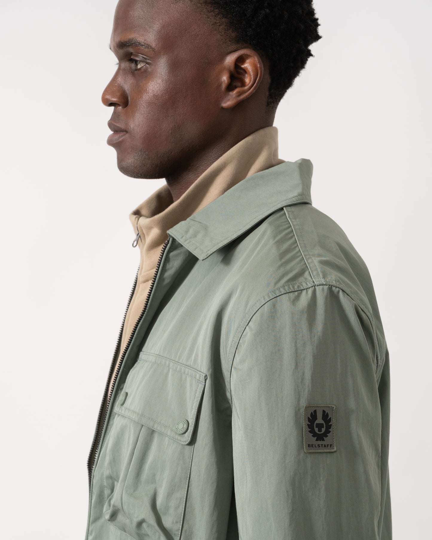 Belstaff Drome Mens Overshirt - Sage Green