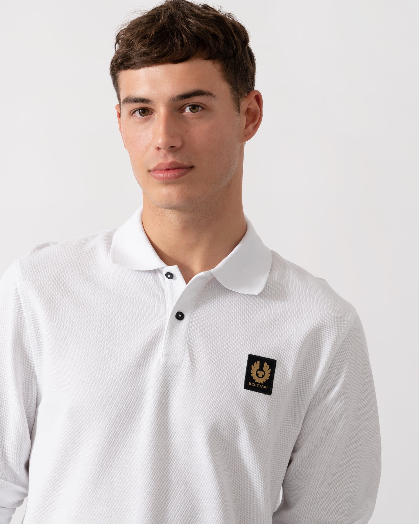 Belstaff Long Sleeved Mens Essentials Polo - White
