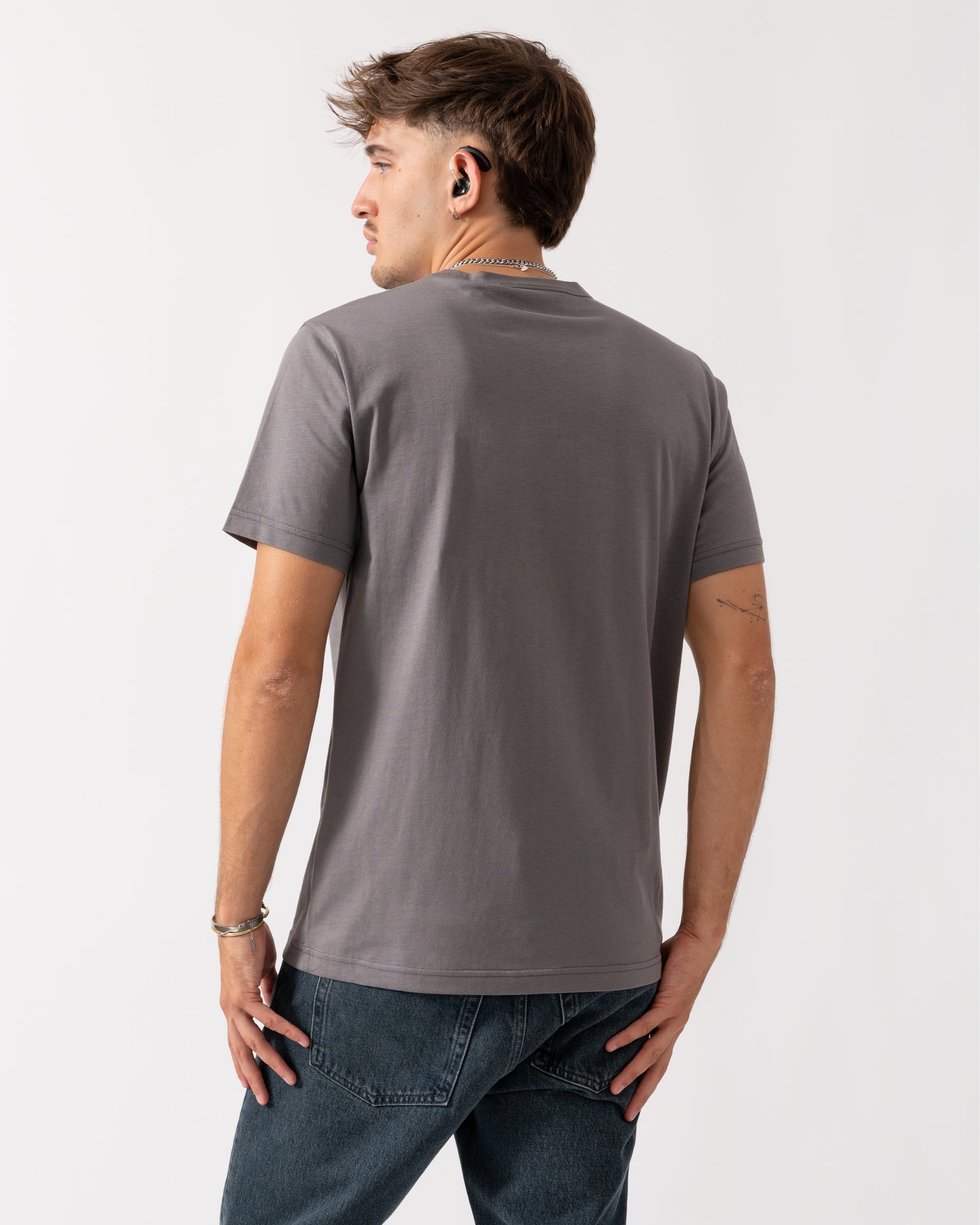 Belstaff Short Sleeved Mens Logo Patch T-Shirt - Tornado Grey