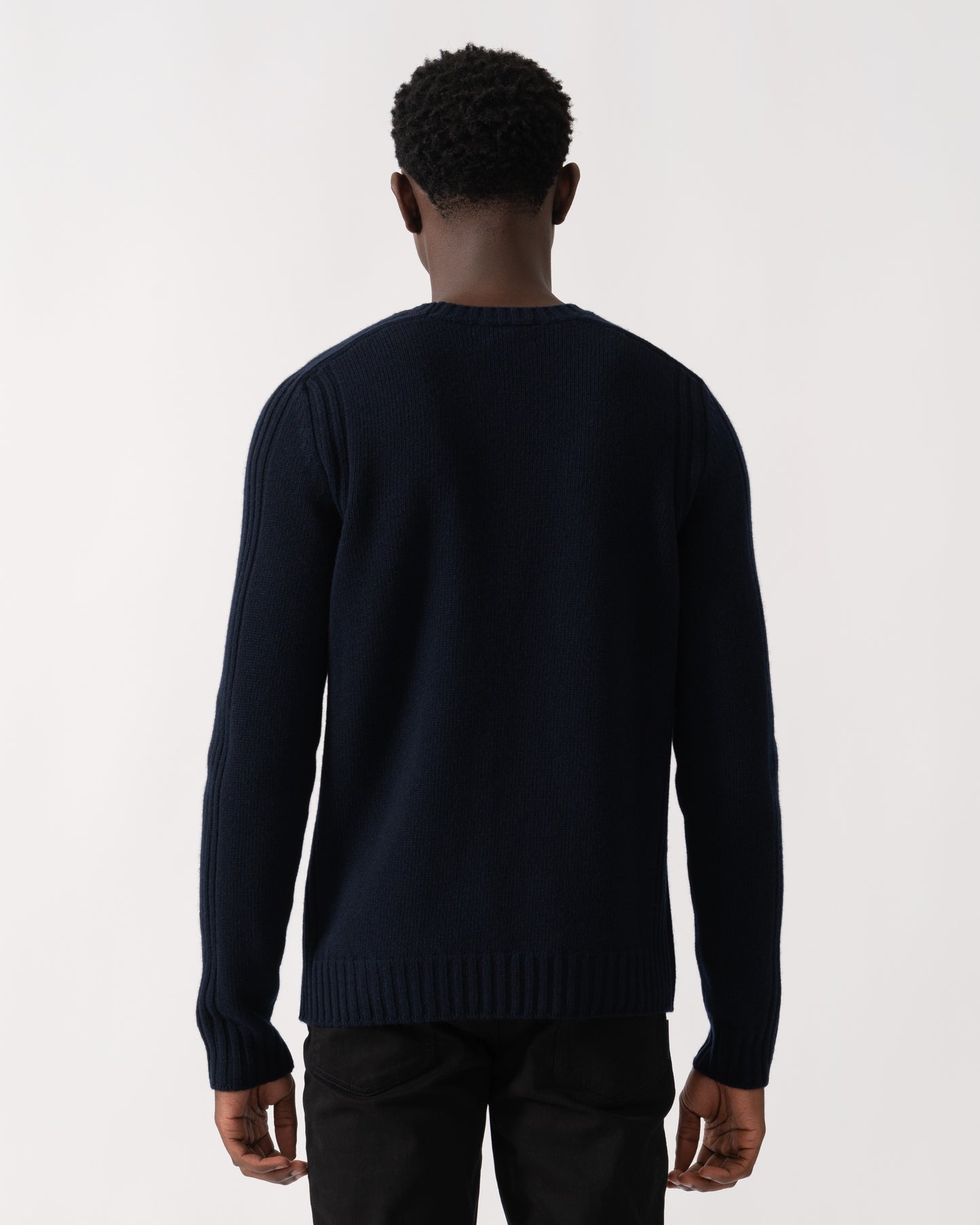 Belstaff Watch Mens Crew Neck Jumper With Logo Patch - Dark Ink