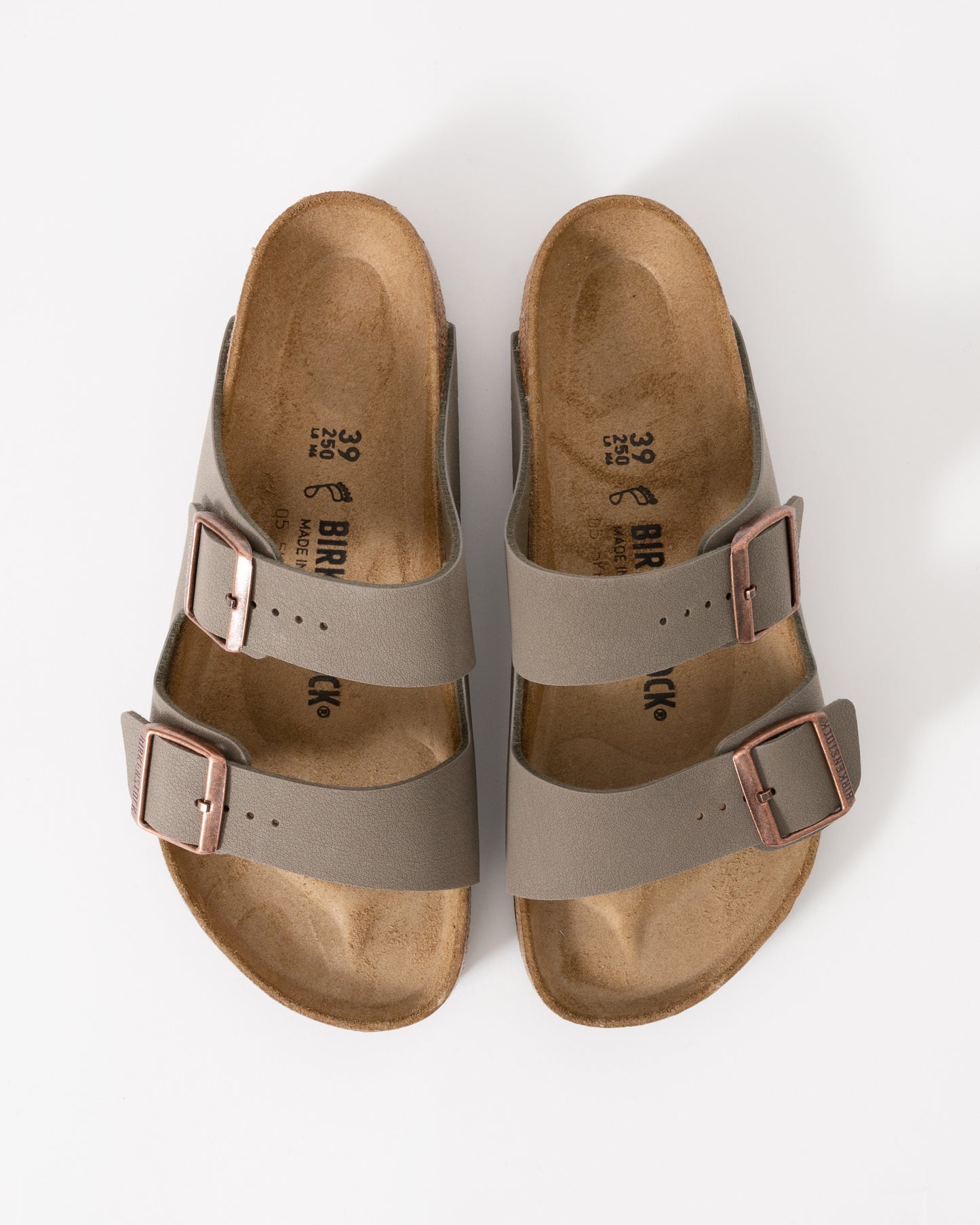 Birkenstock Arizona Birko-Flor Nubuck Unisex Sandals - Stone