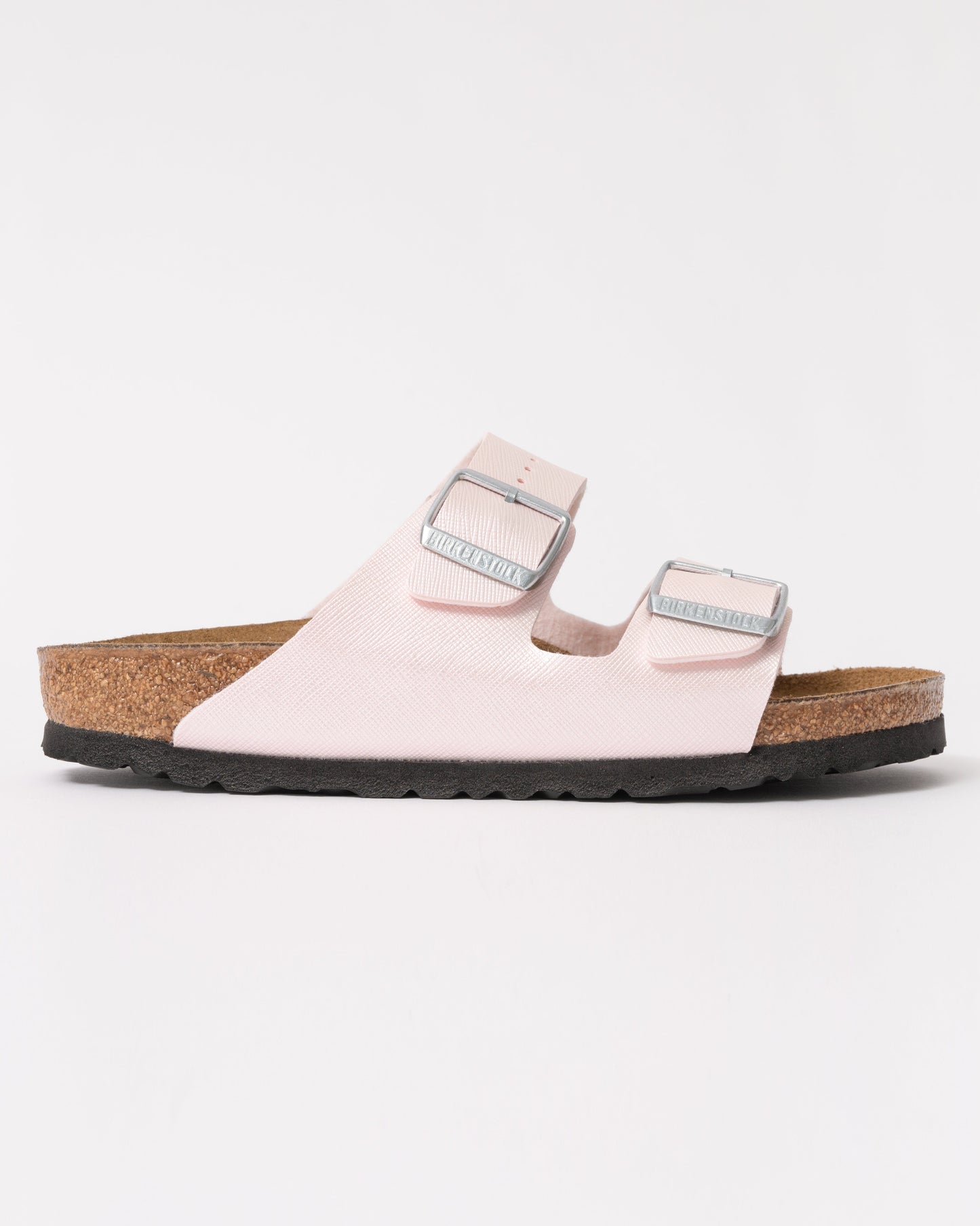 Birkenstock Arizona Embossed Birko-Flor Womens Sandals - Saffiano Iridescent Light Rose